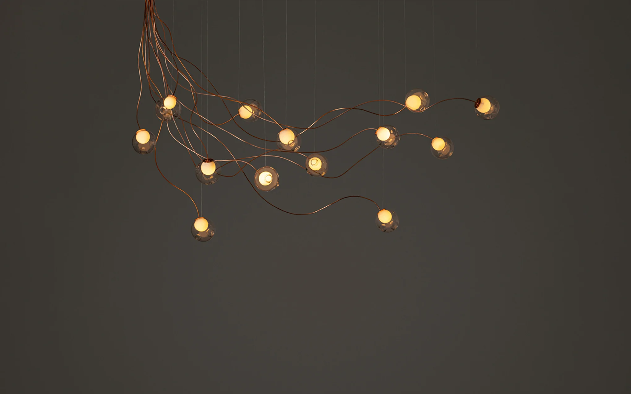 28 Copper chandelier - sculptural cable - Image 9