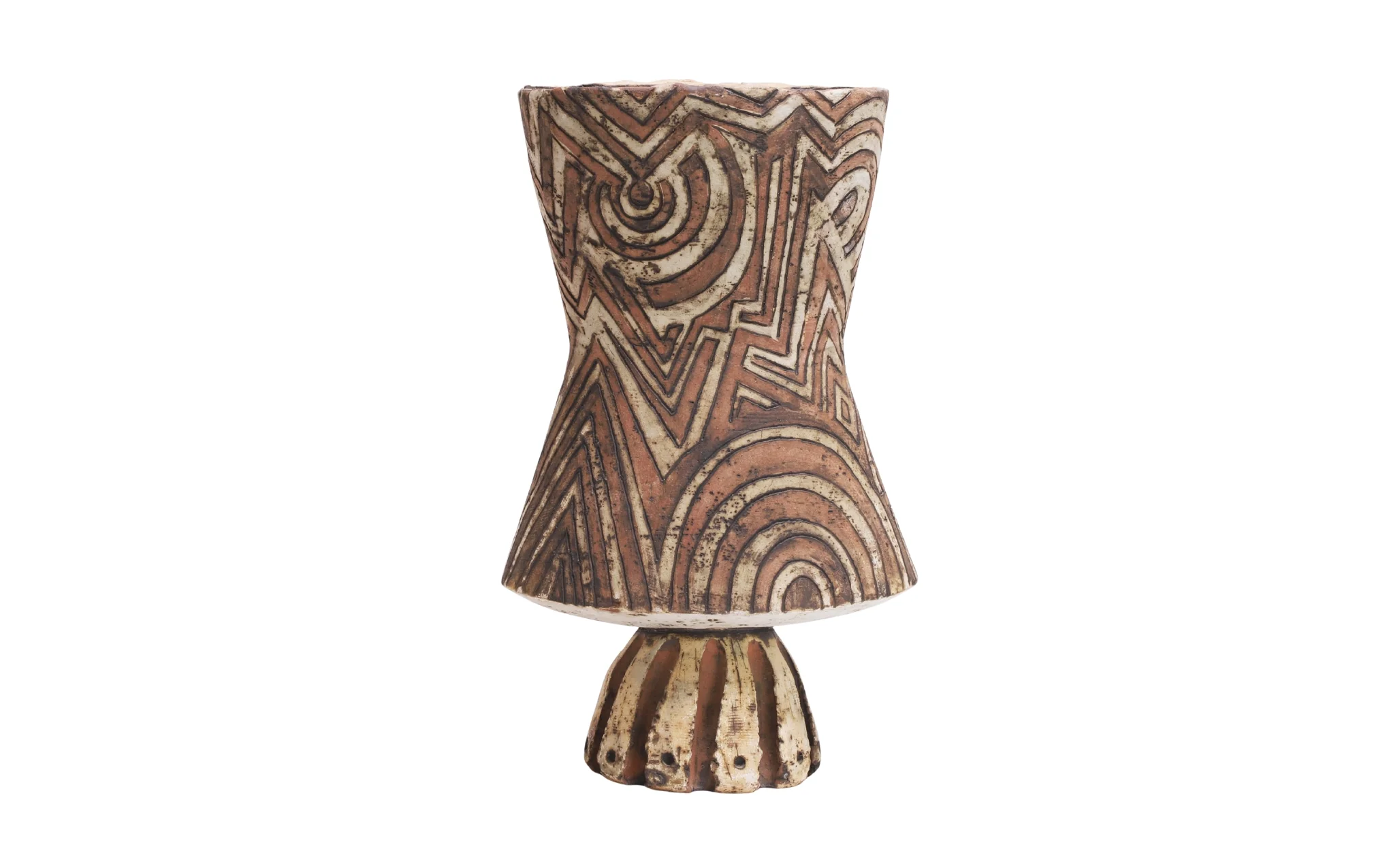 Bernard Rooke earthenware pot on pedestal
