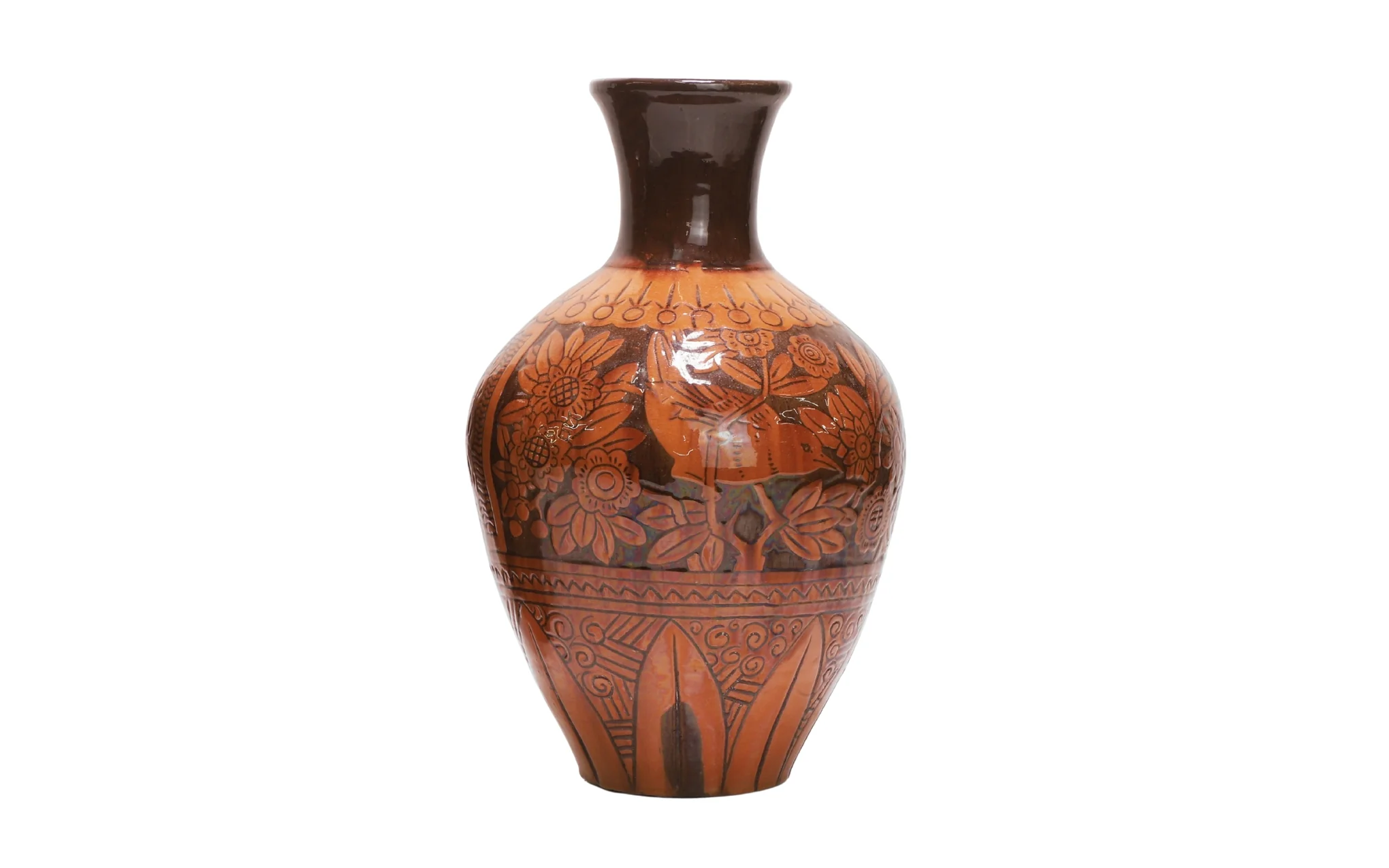 C. H. Brannam bouquet vase by James Dewdney – fish, birds & flowers - Image 2