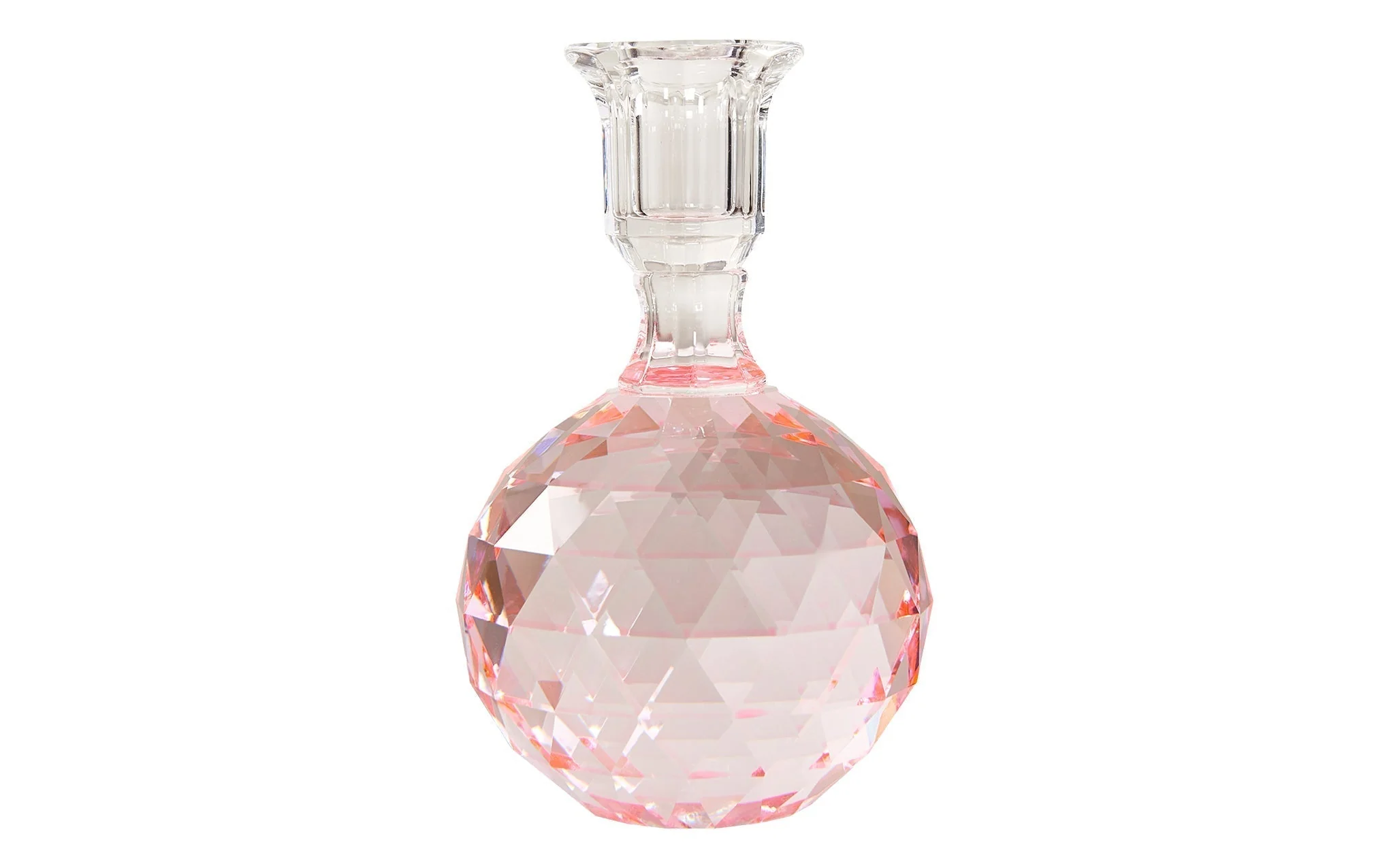 Crystal candle holder - pink