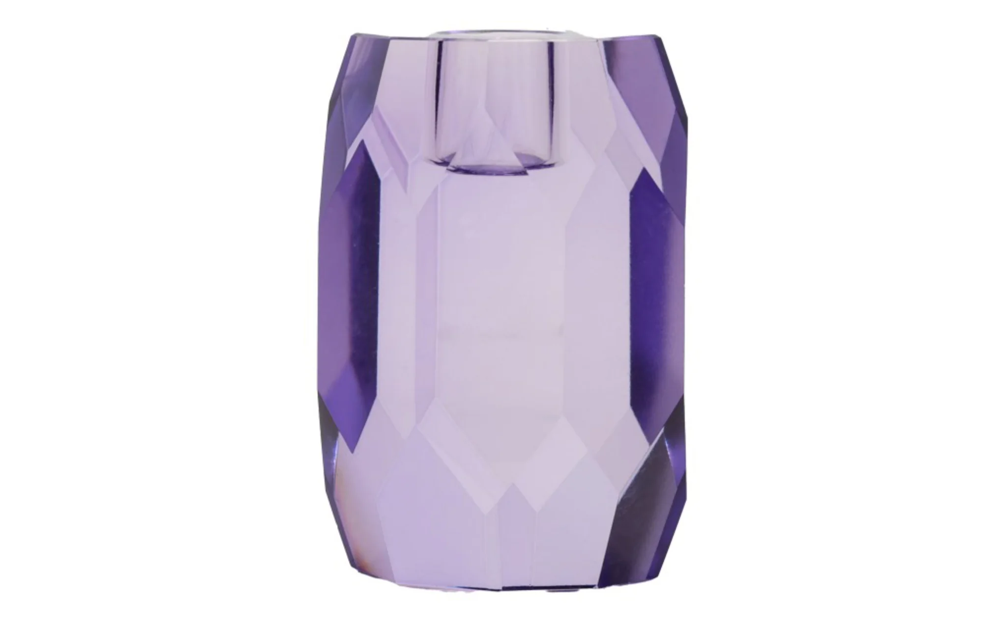 Crystal candle holder - violet
