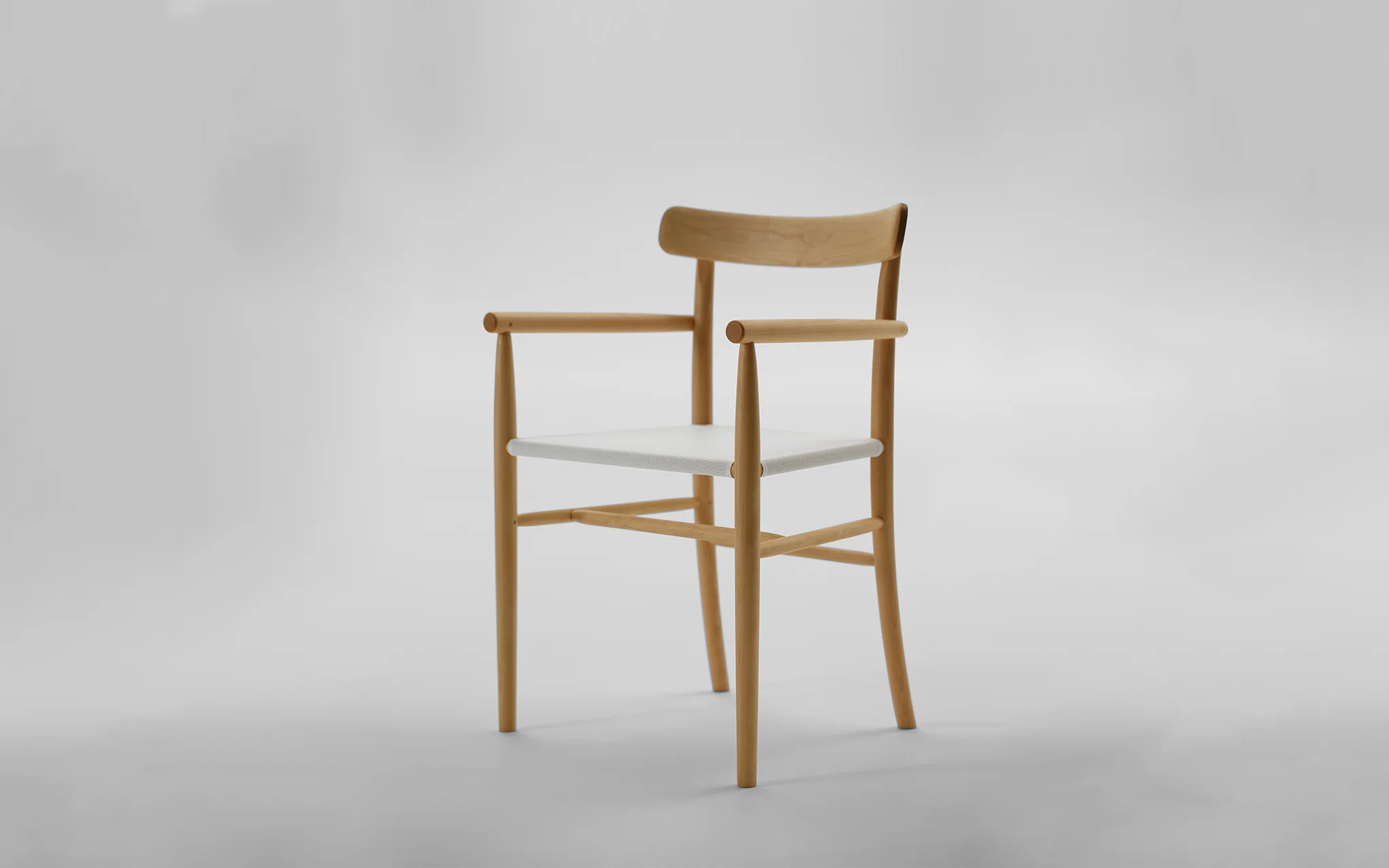 Lightwood armchair - mesh seat - Image 3