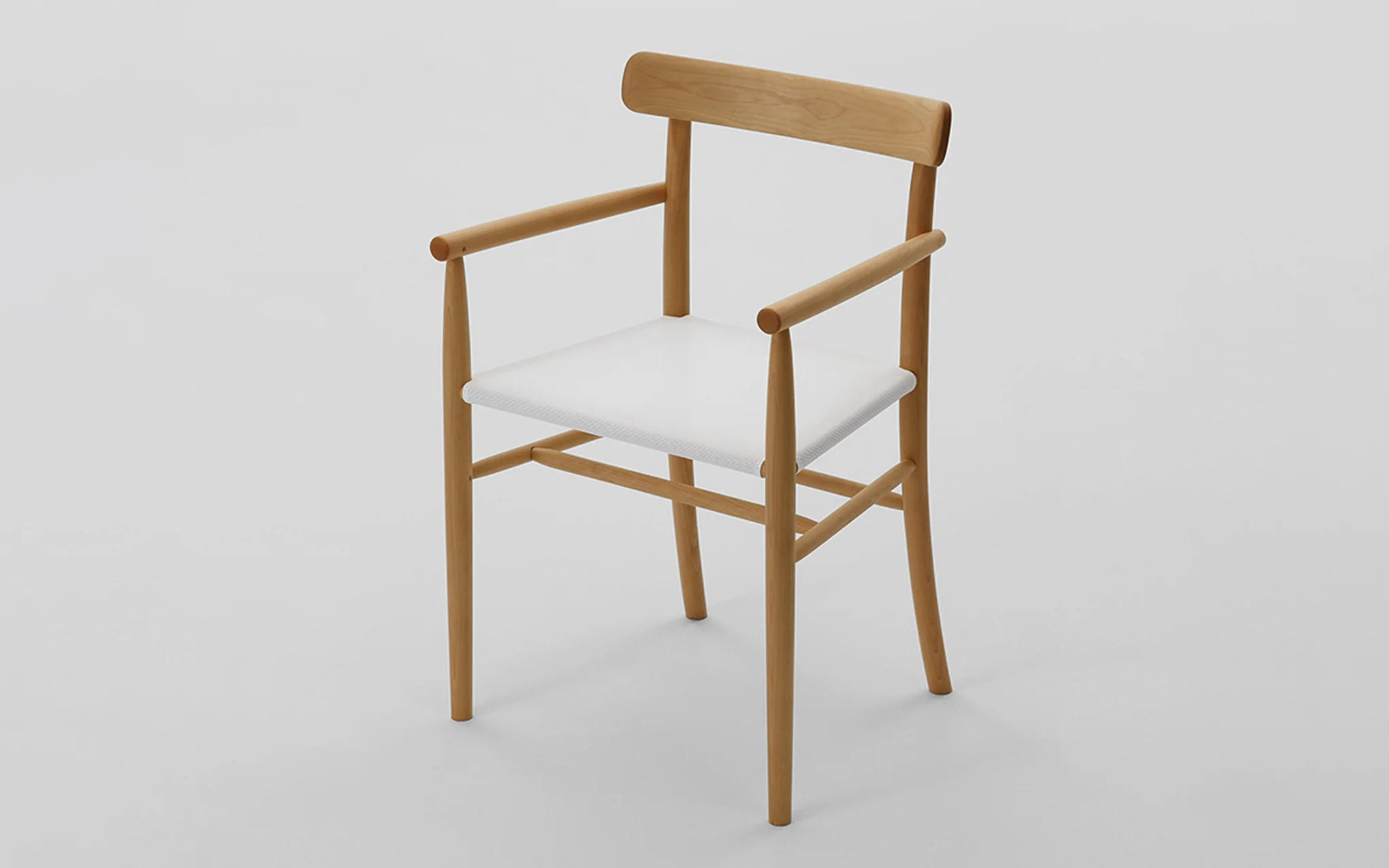 Lightwood armchair - mesh seat - Image 4