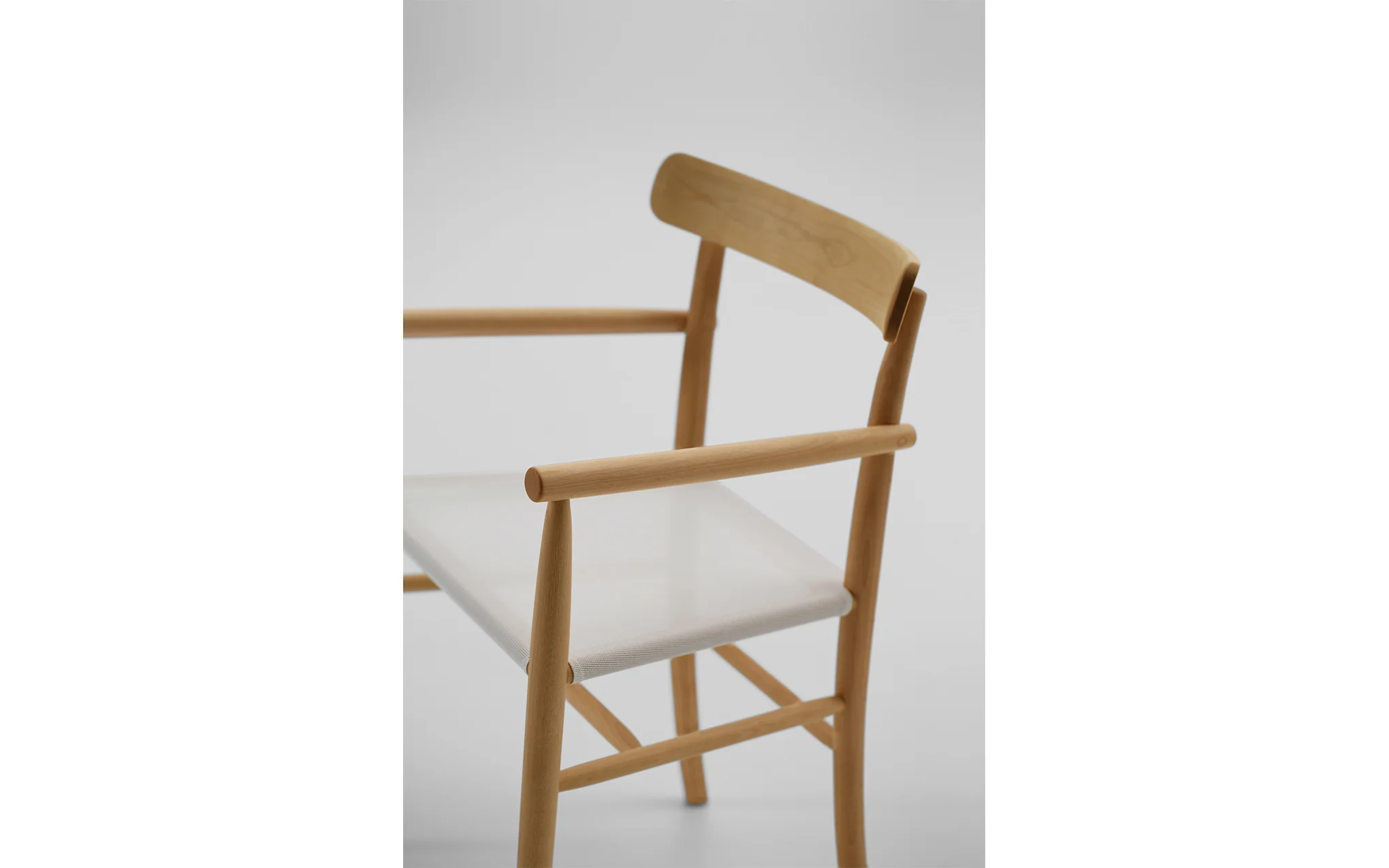 Lightwood armchair - mesh seat - Image 6