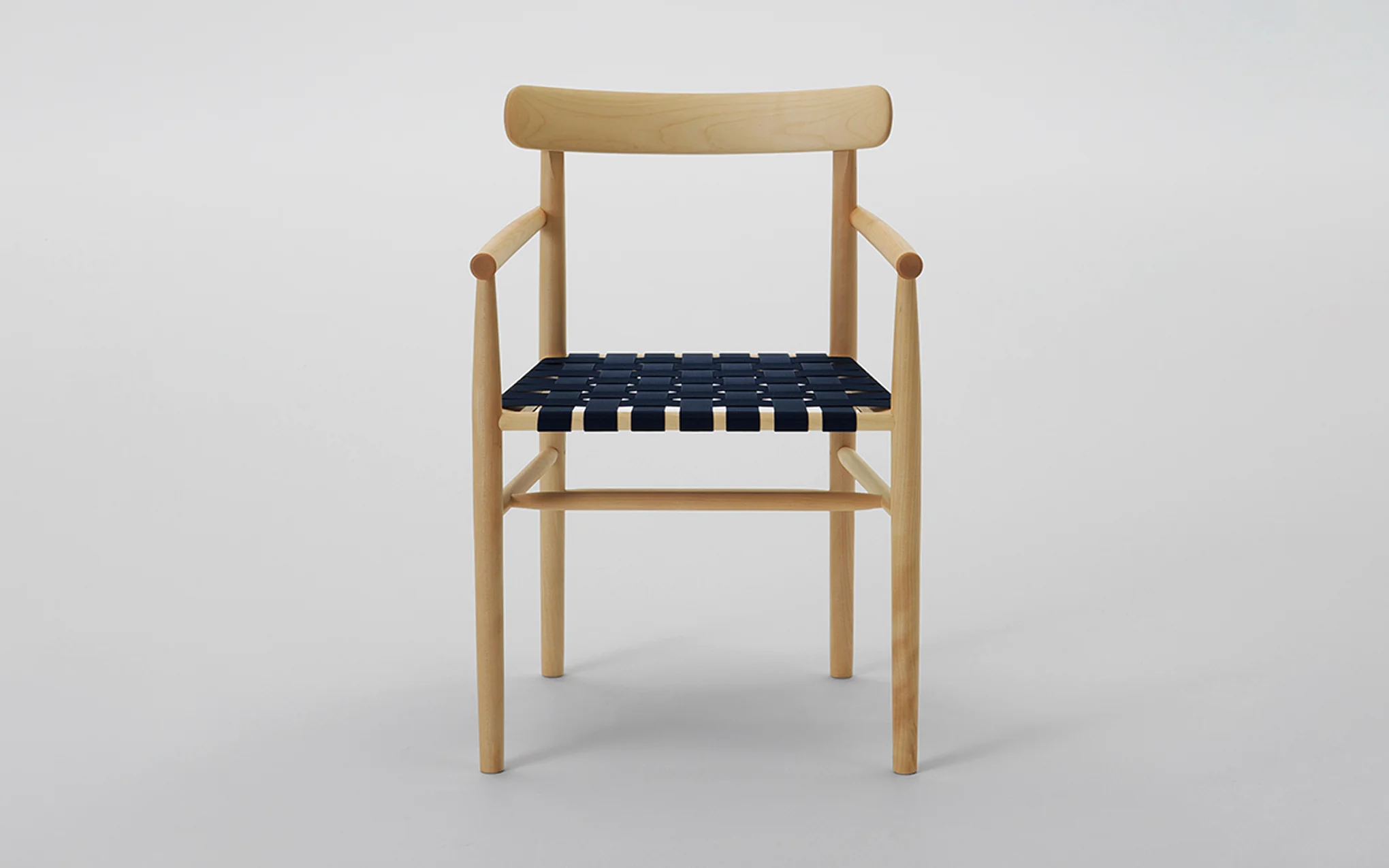 Lightwood armchair - webbed seat - Image 4