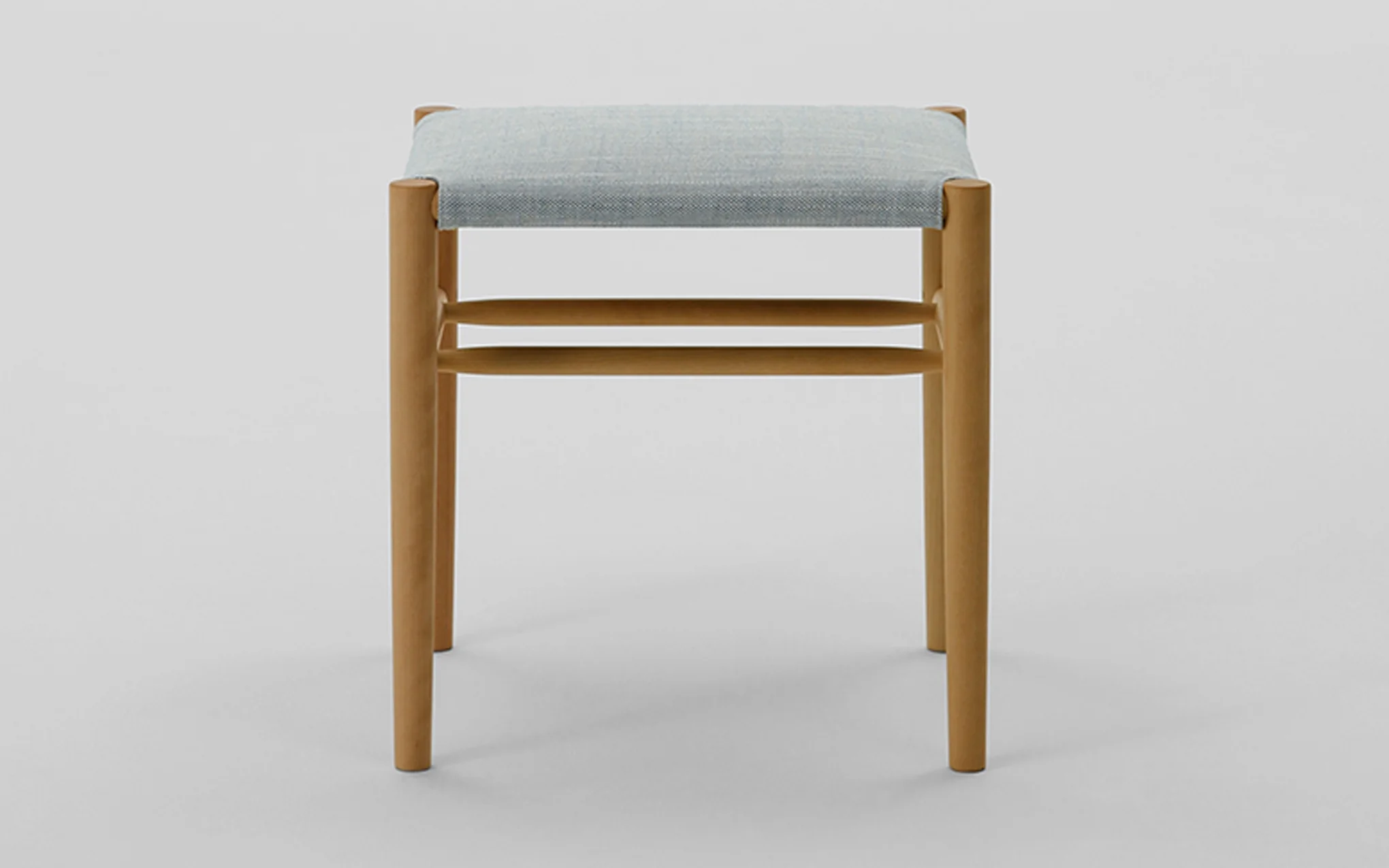 Lightwood low stool - cushioned seat - Image 2