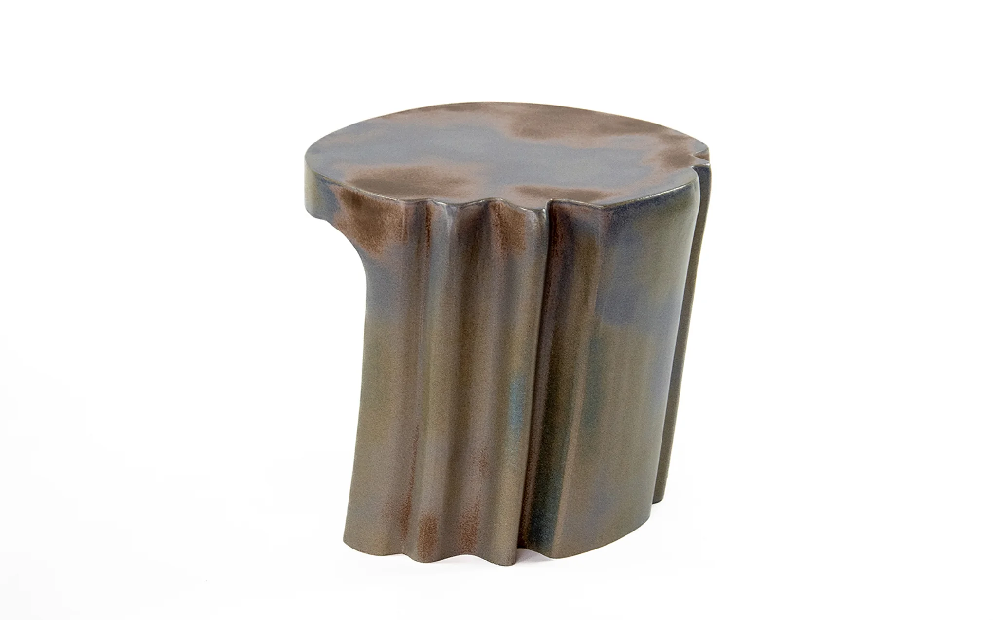 Liquid round side table - navy glaze - Image 3