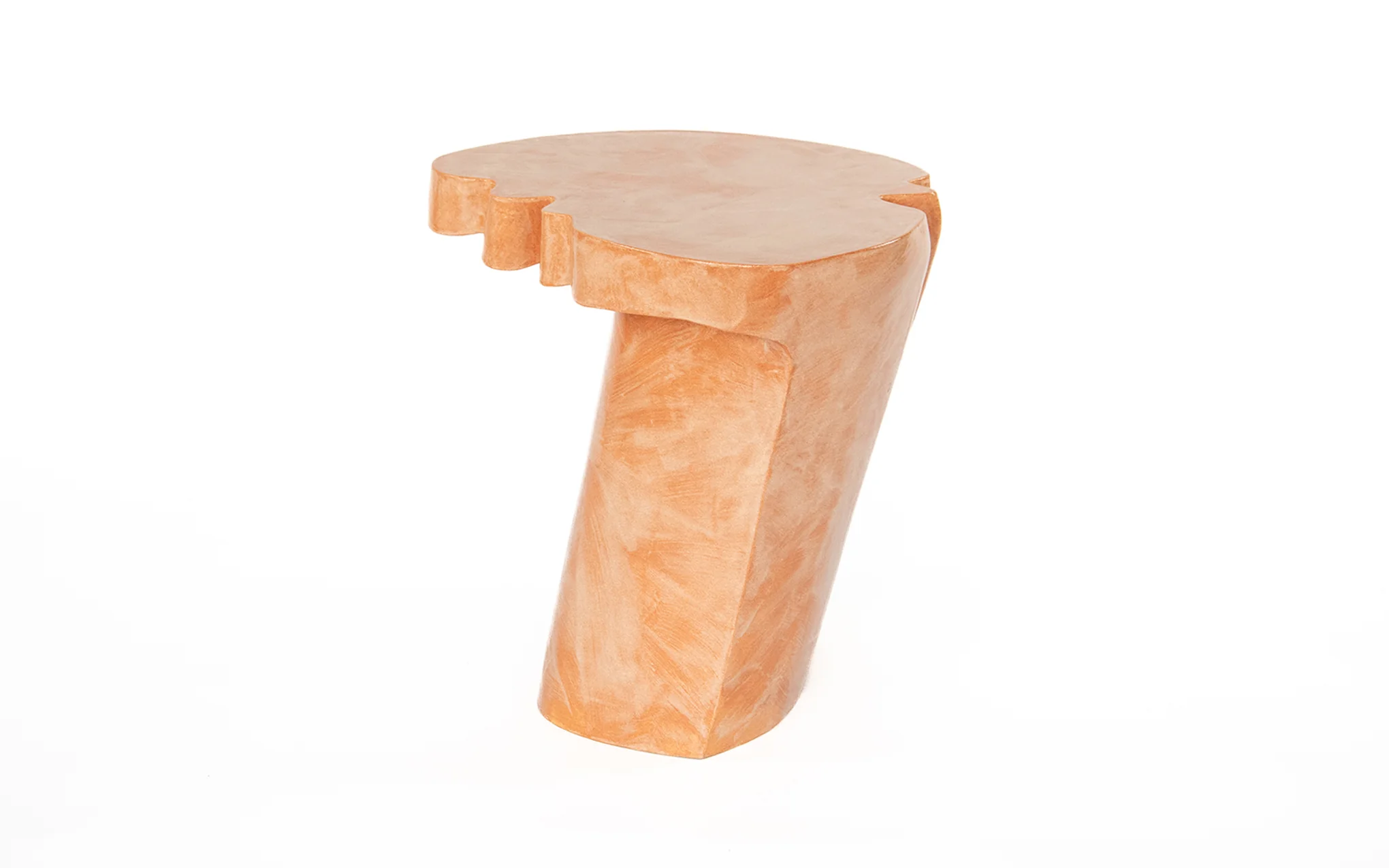 Liquid stone side table - speckled peach glaze - Image 2