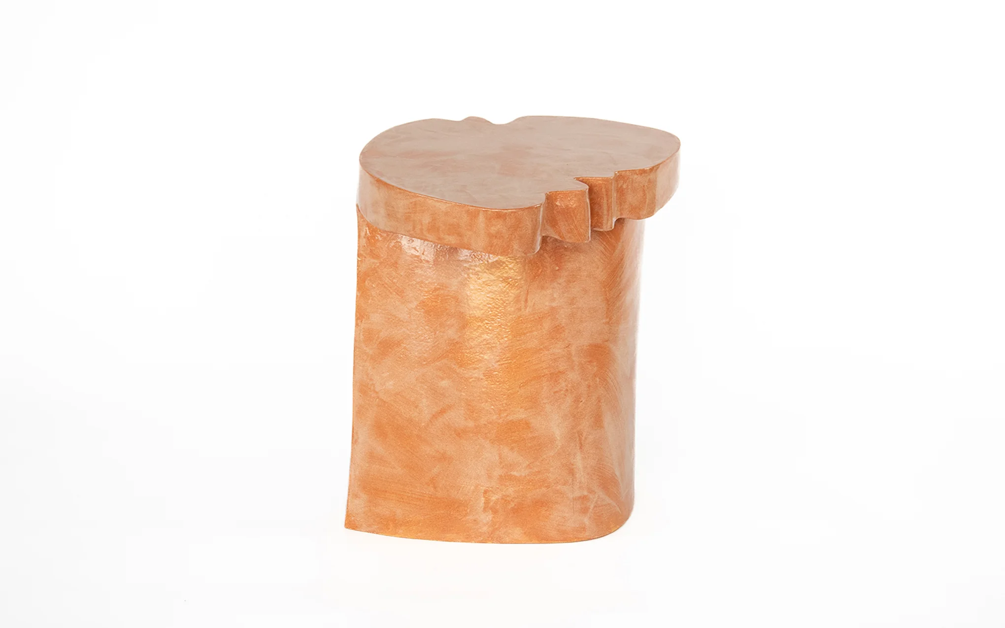 Liquid stone side table - speckled peach glaze - Image 3