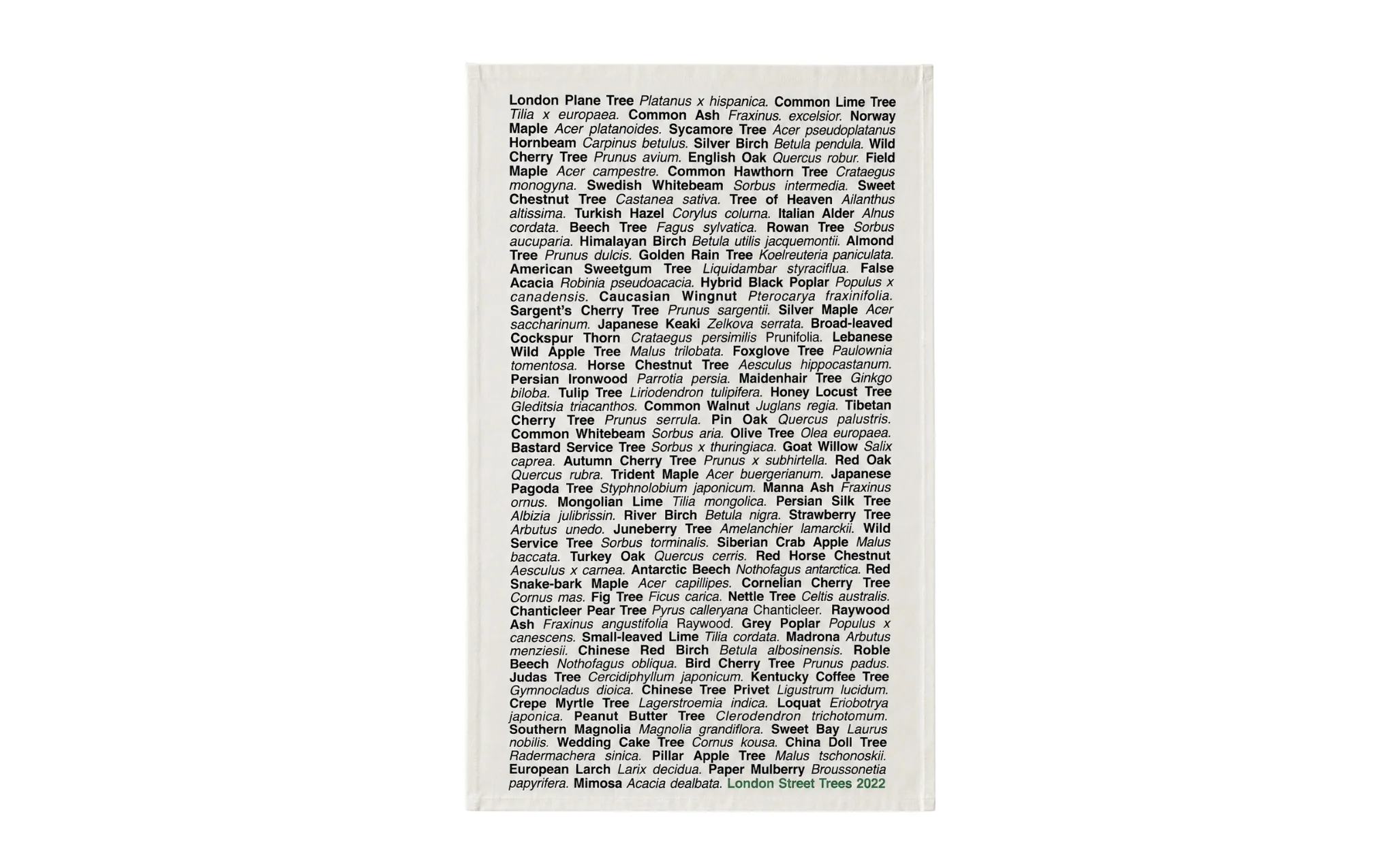 London Trees tea towel - black