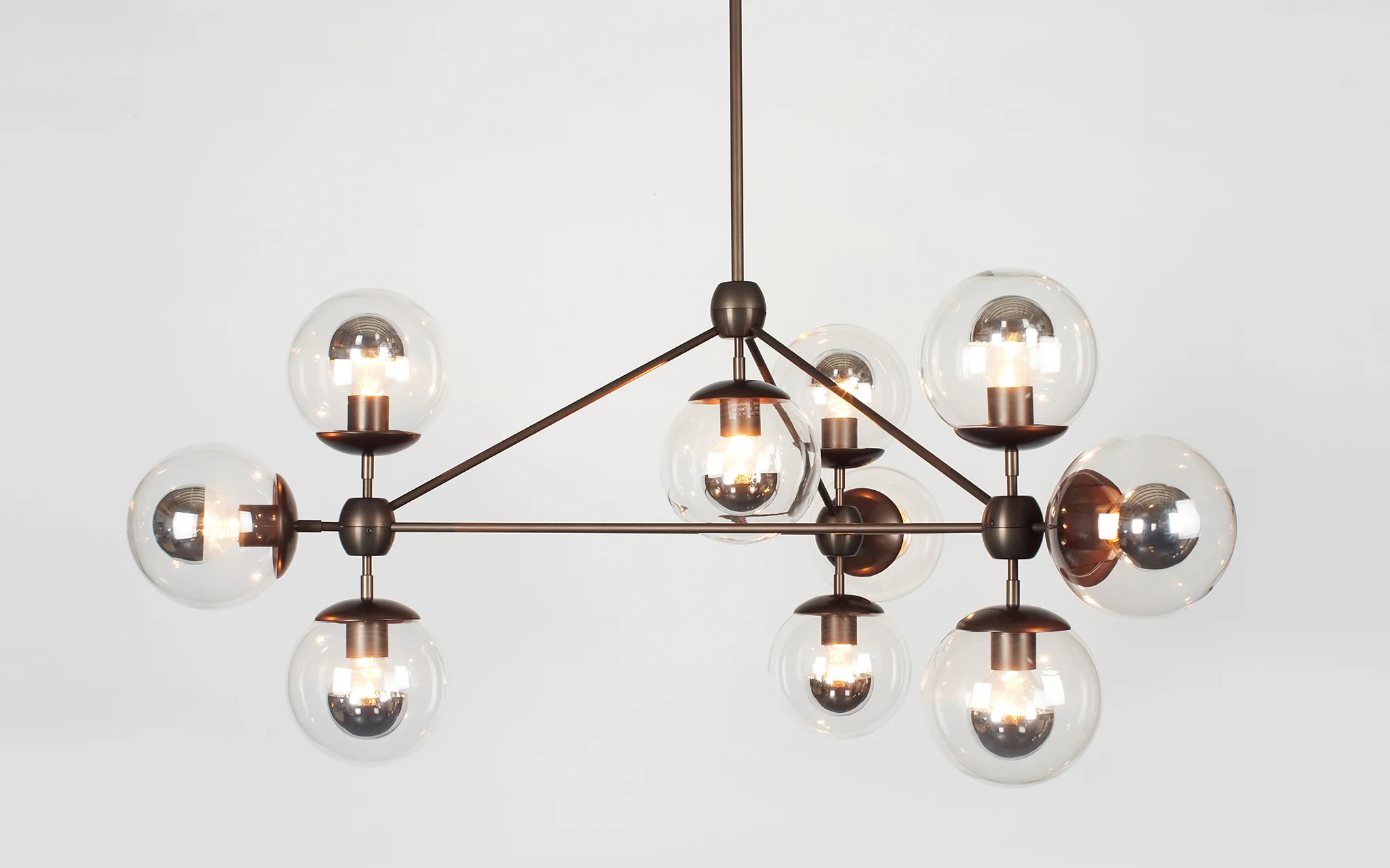 Modo chandelier - 3 sided, 10 globes - Image 2