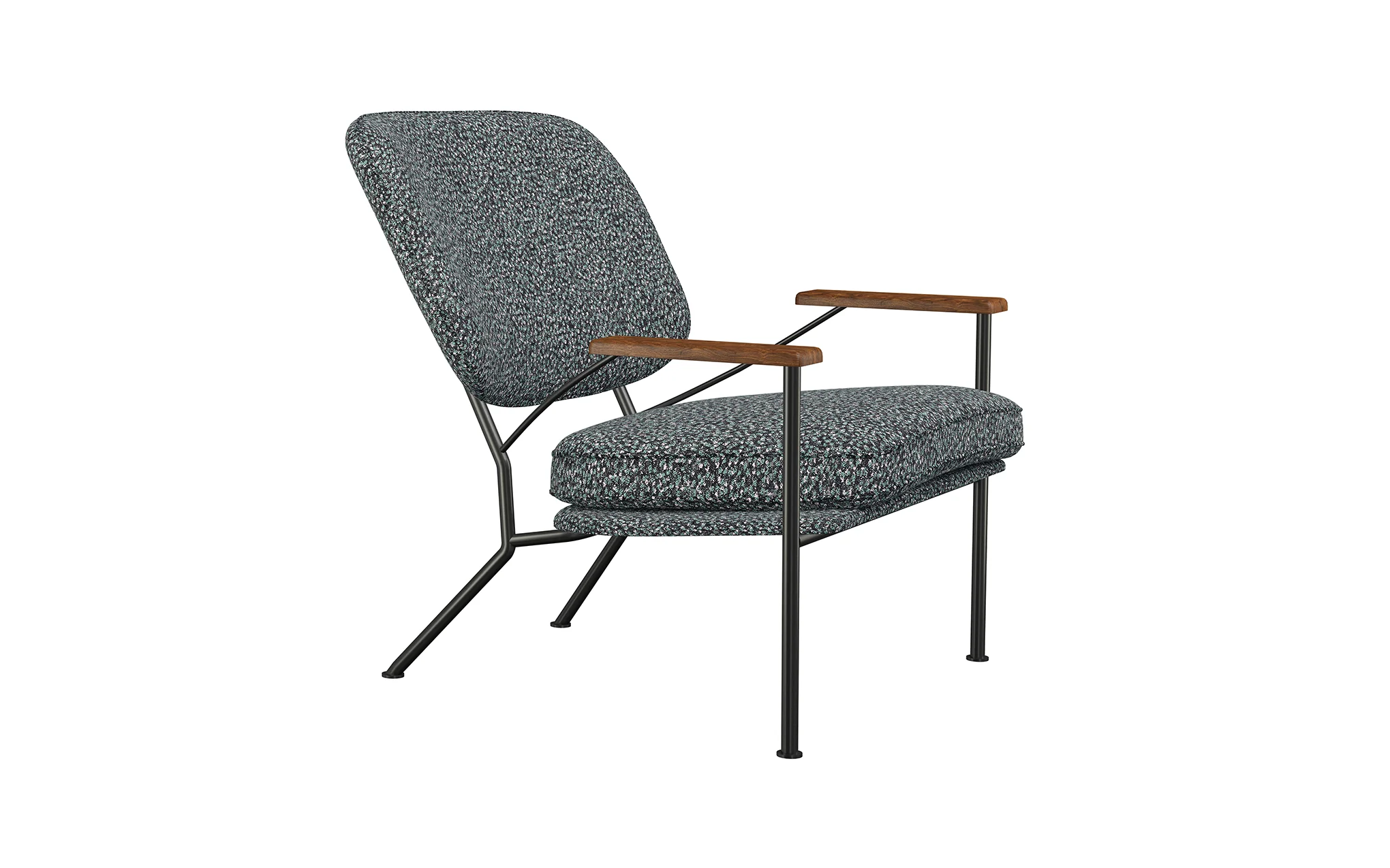 Orlando armchair with walnut arms