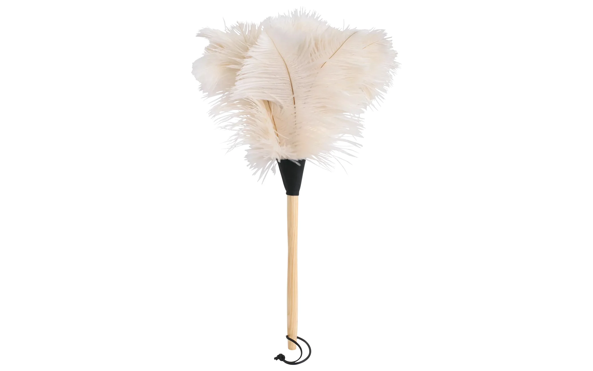 Ostrich feather duster with white feather top