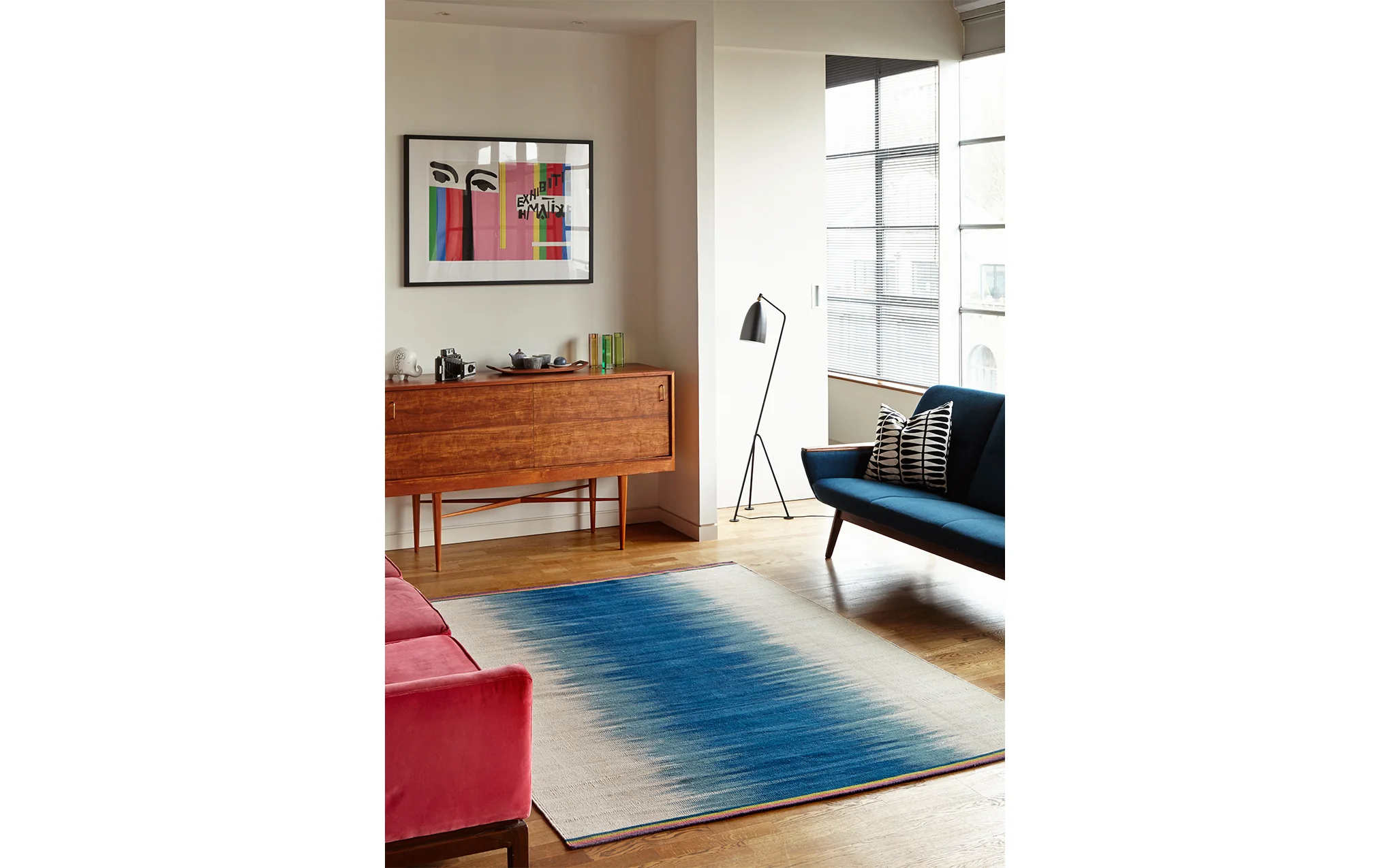 Petrol Grey flatweave rug - Image 2