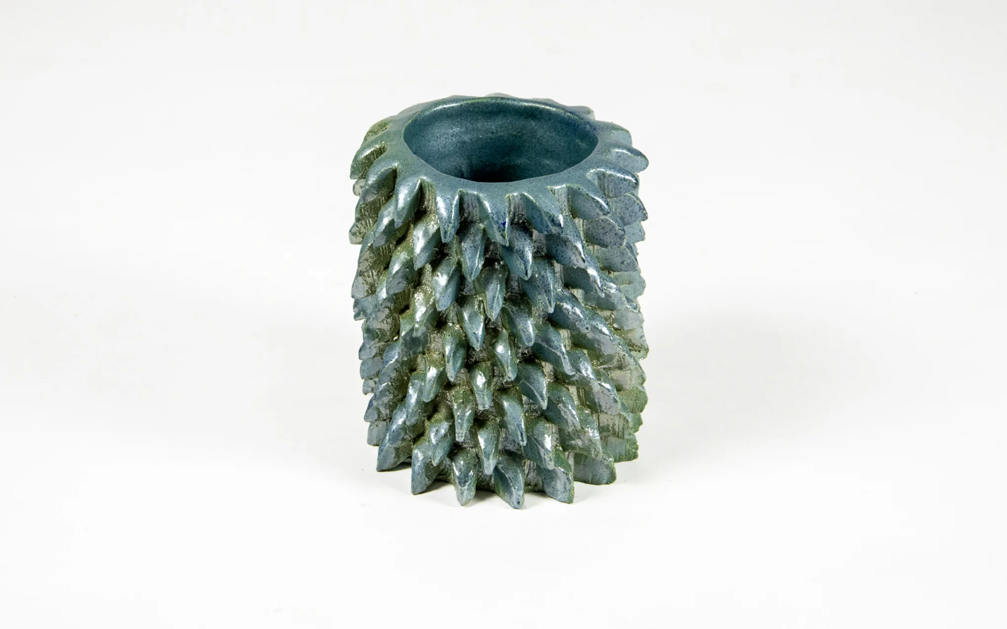 Pine vase - FM green glaze