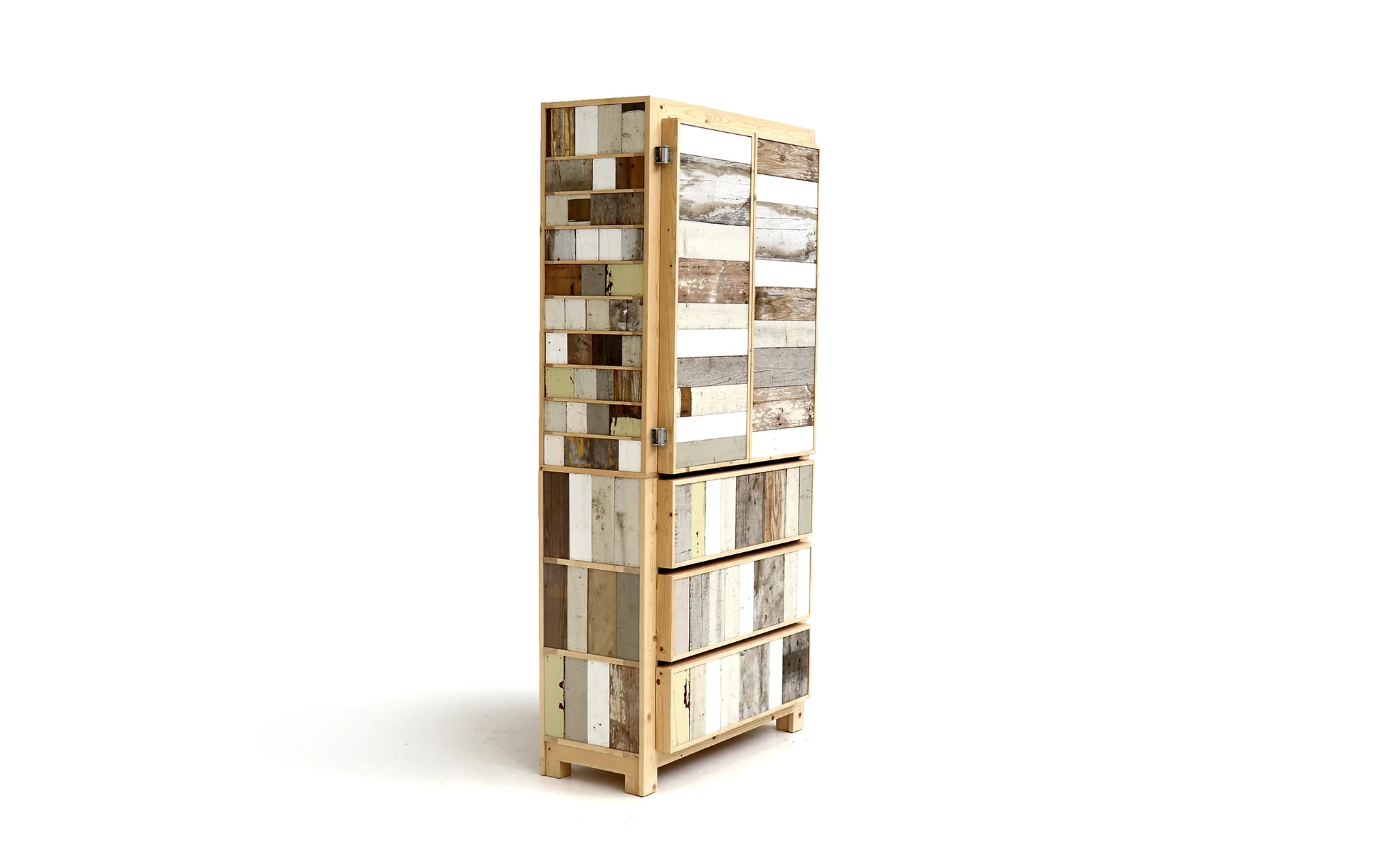 Classic cupboard in Scrapwood - unlacquered - Image 3