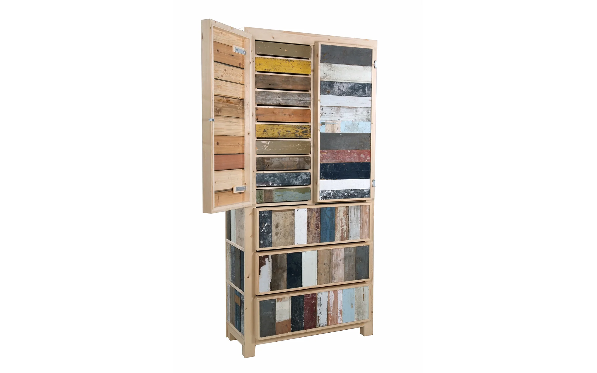 Classic cupboard in Scrapwood - unlacquered - Image 6
