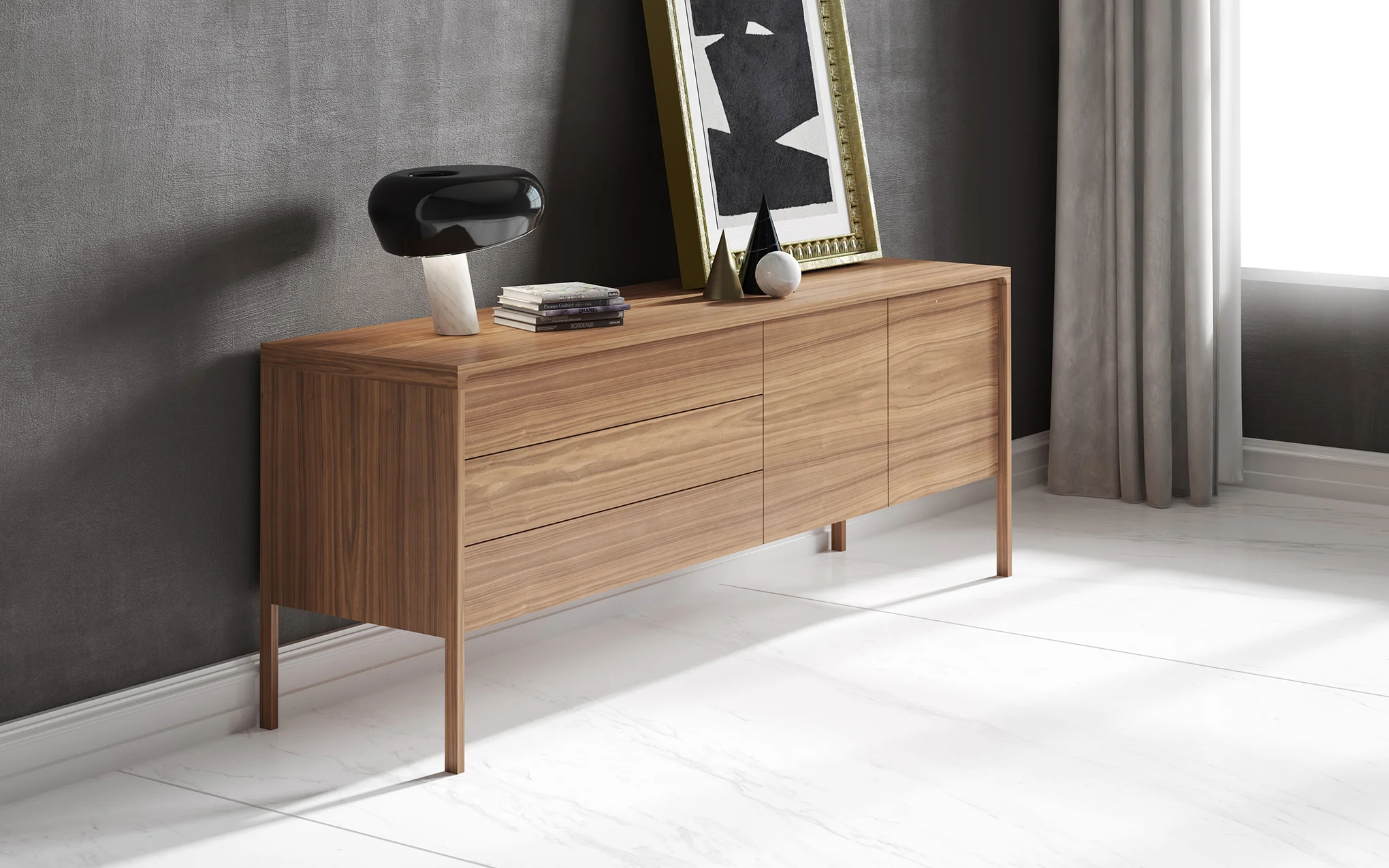 Tactile sideboard - 2 door & 3 drawers - Image 7