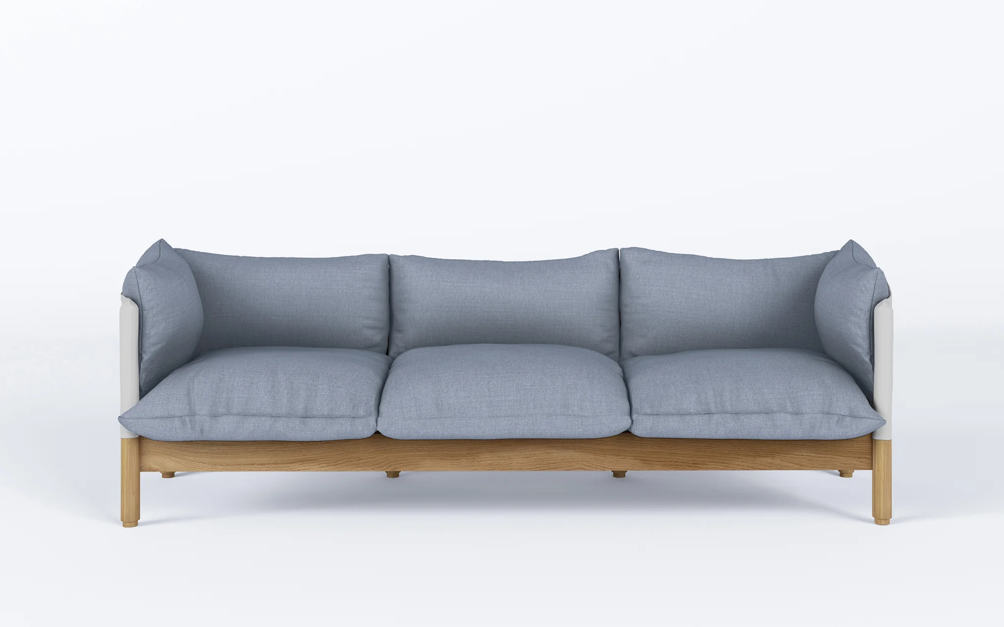Tepee three seat sofa - oak, white sling