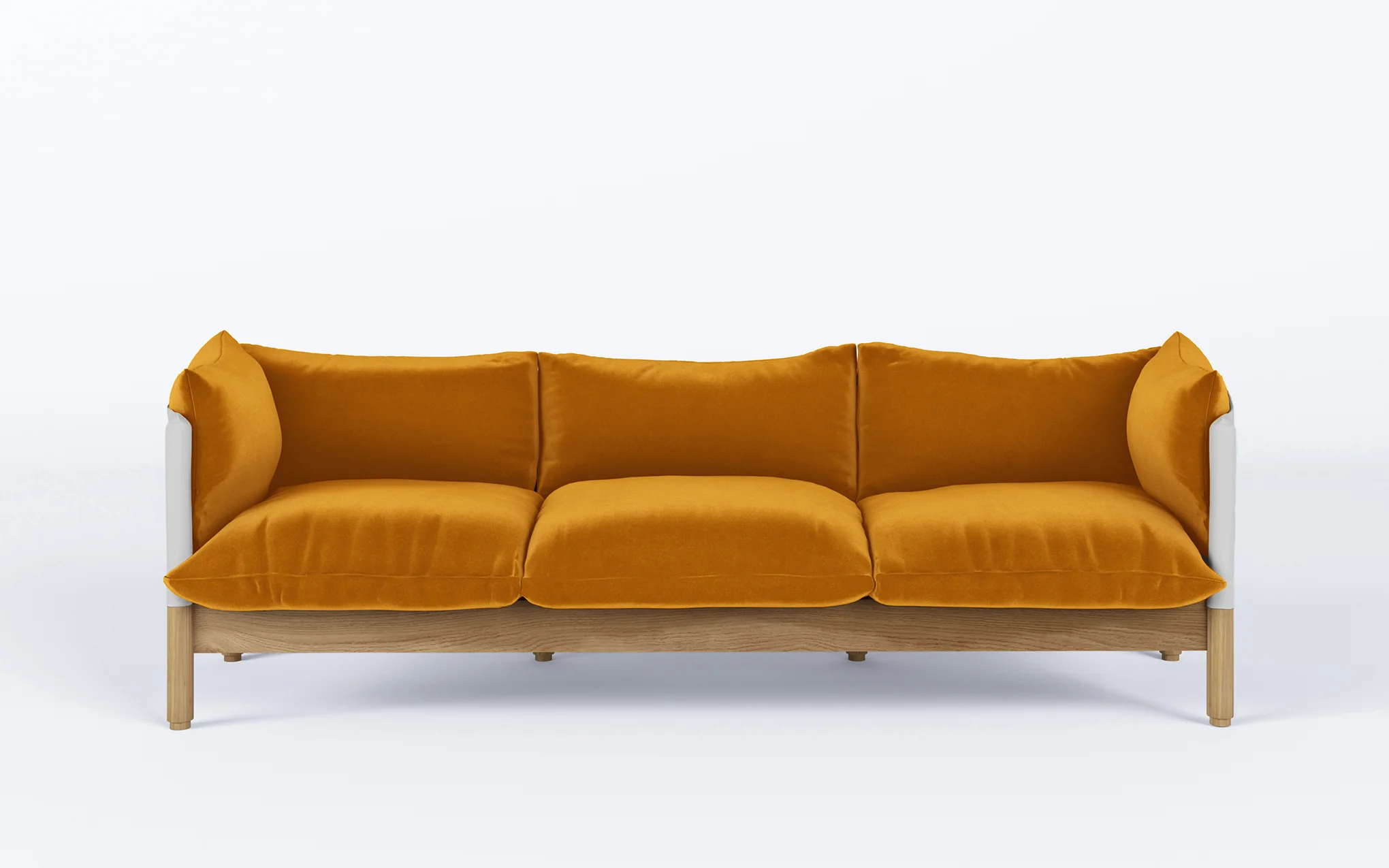 Tepee three seat sofa - oak, white sling - Image 10