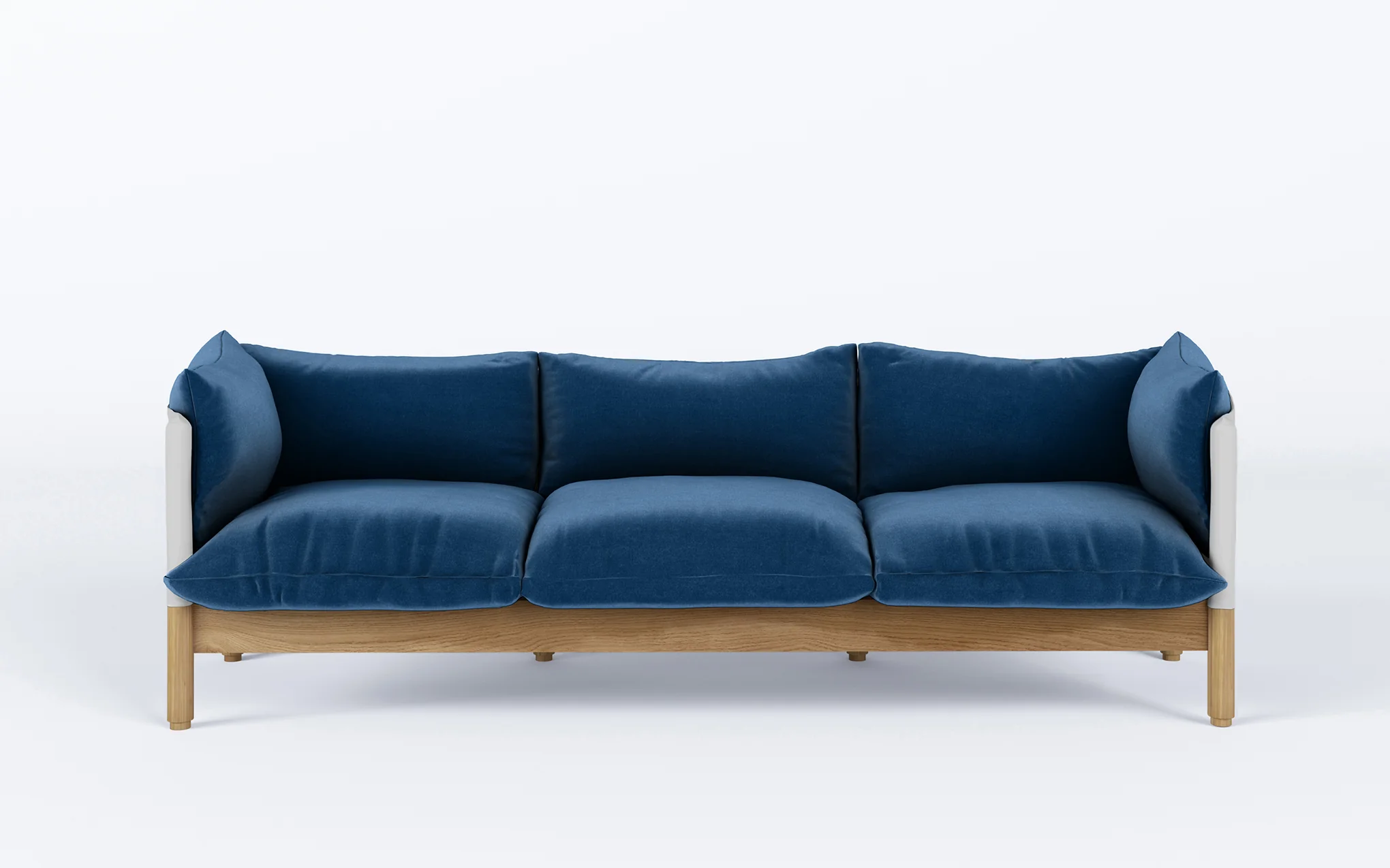 Tepee three seat sofa - oak, white sling - Image 11