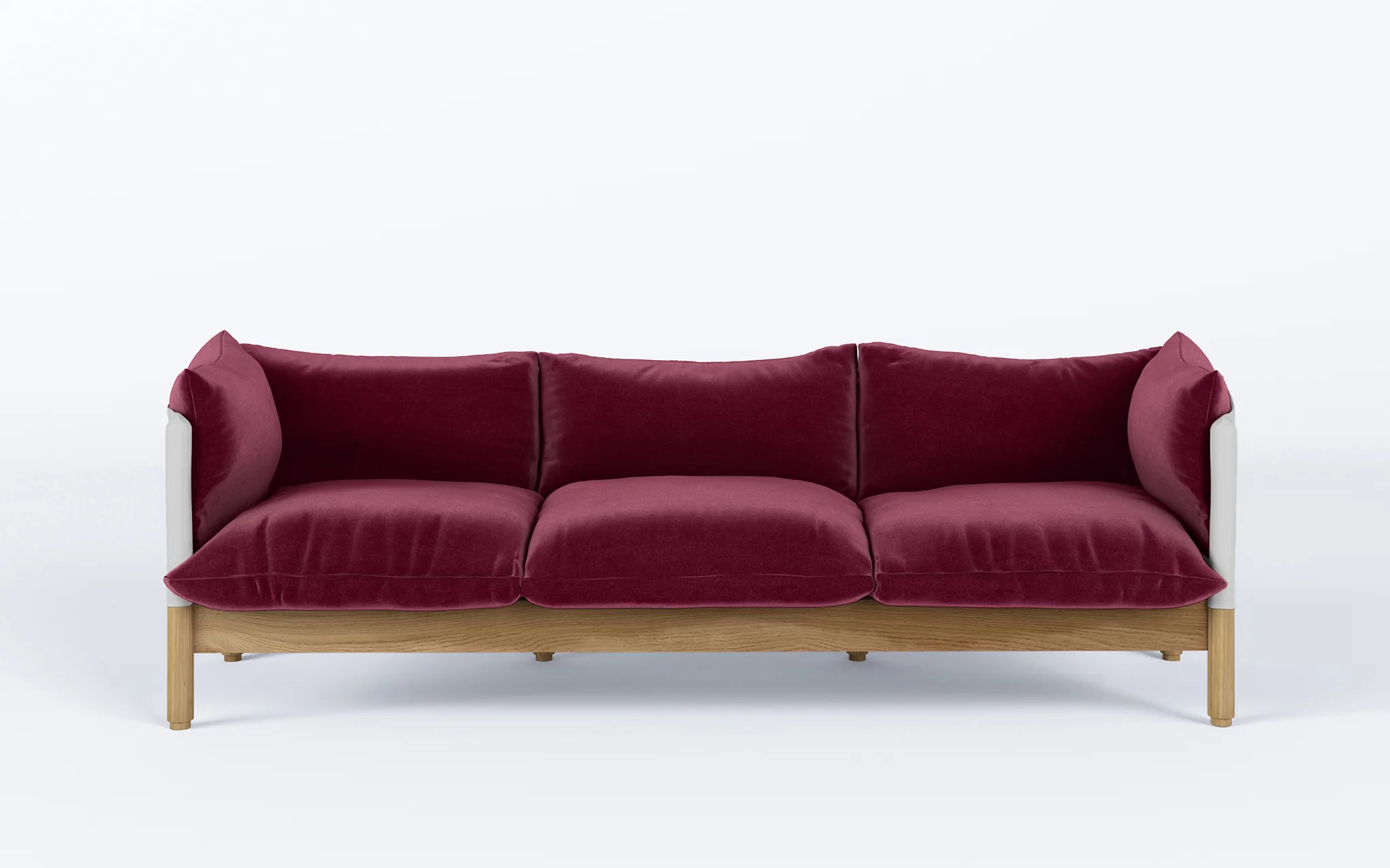 Tepee three seat sofa - oak, white sling - Image 12