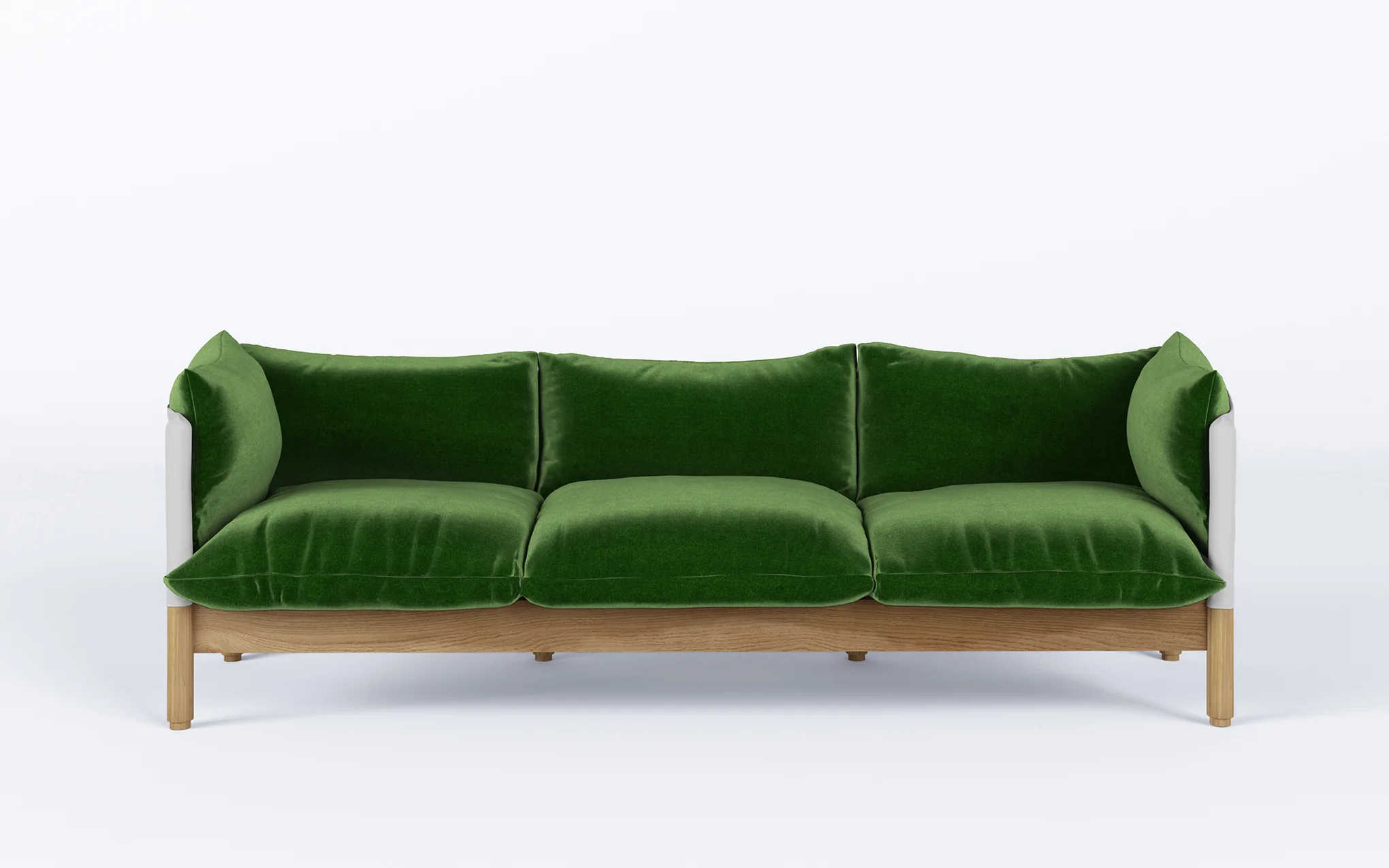 Tepee three seat sofa - oak, white sling - Image 13