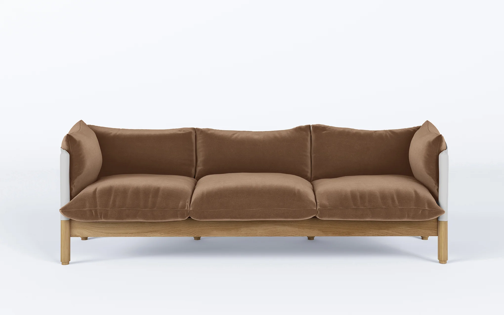 Tepee three seat sofa - oak, white sling - Image 18
