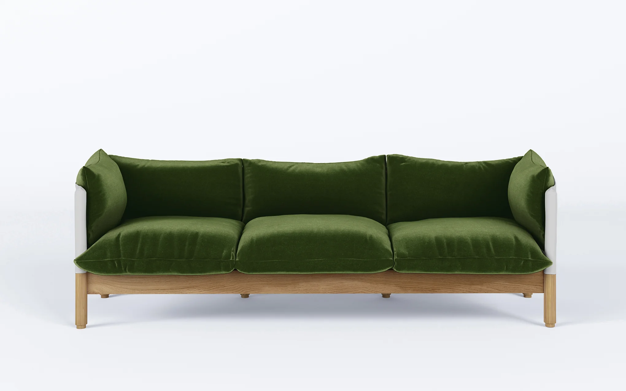 Tepee three seat sofa - oak, white sling - Image 19