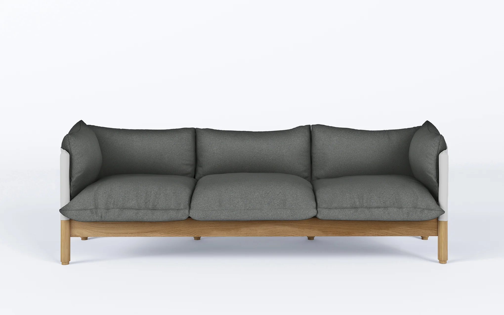Tepee three seat sofa - oak, white sling - Image 2