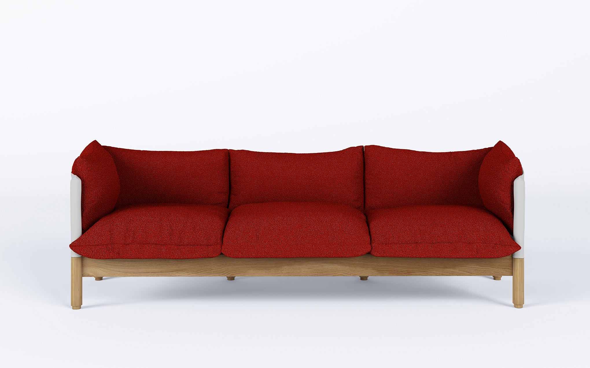 Tepee three seat sofa - oak, white sling - Image 23