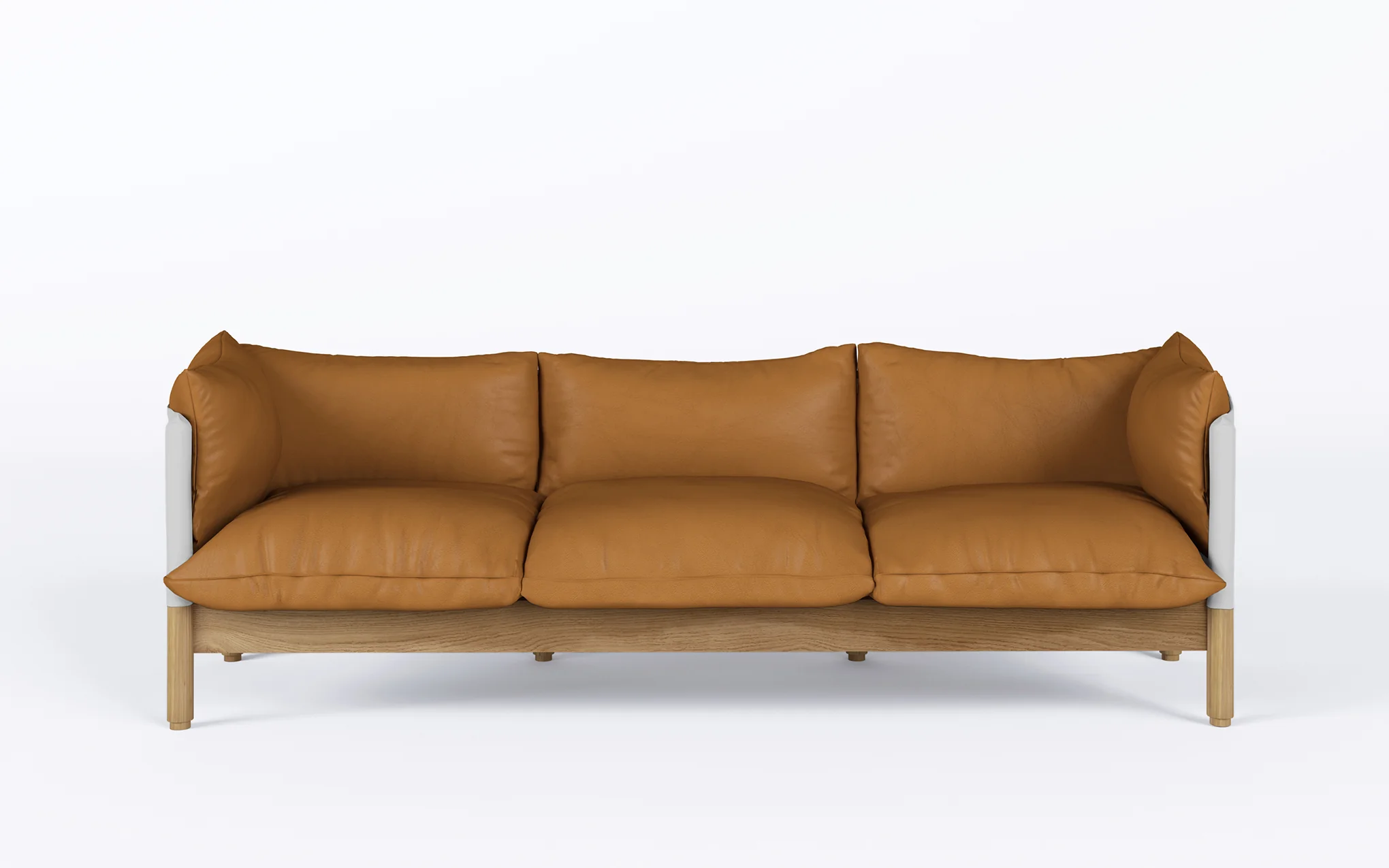 Tepee three seat sofa - oak, white sling - Image 24