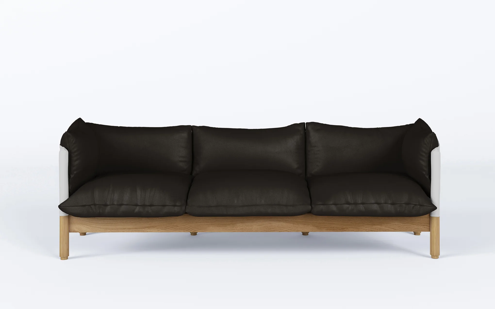 Tepee three seat sofa - oak, white sling - Image 26