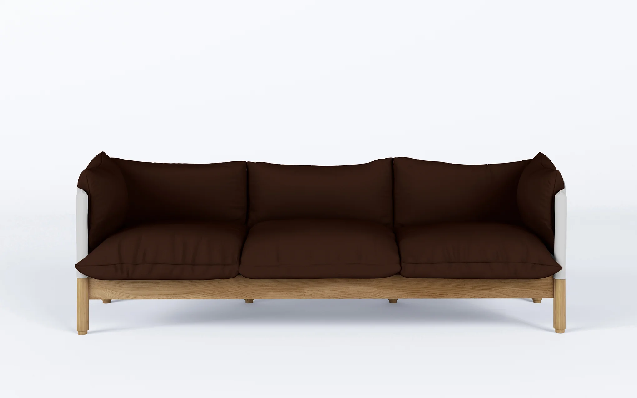 Tepee three seat sofa - oak, white sling - Image 27