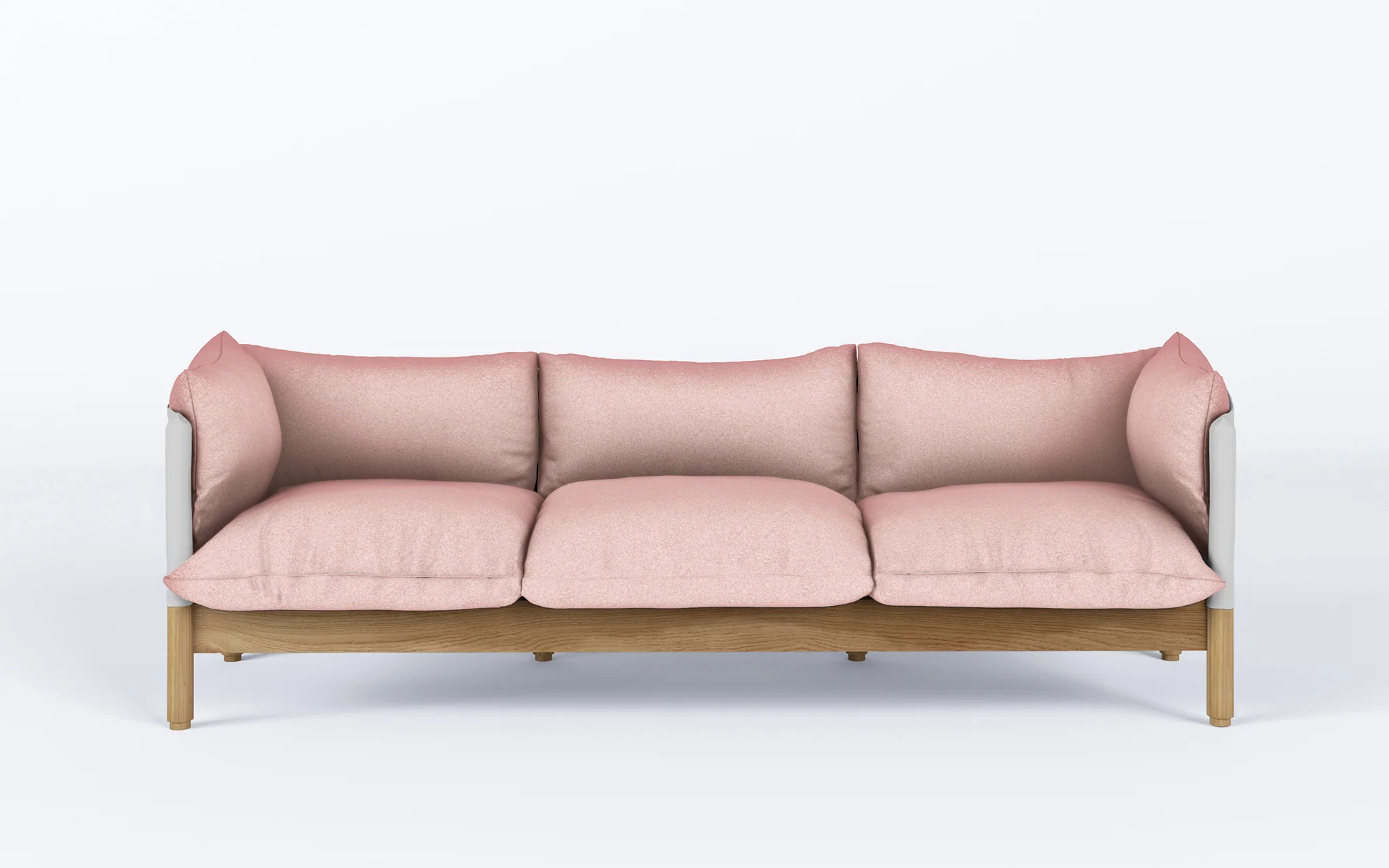 Tepee three seat sofa - oak, white sling - Image 3