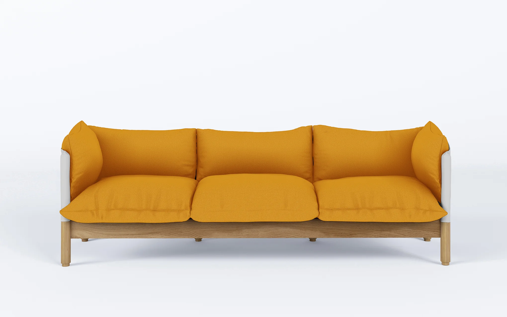 Tepee three seat sofa - oak, white sling - Image 33