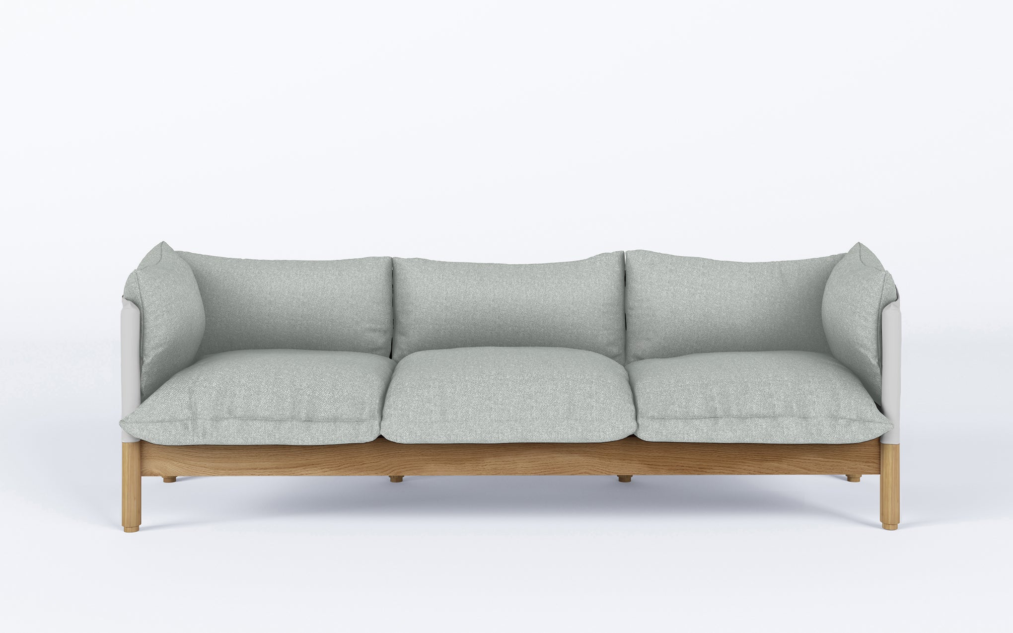 Tepee three seat sofa - oak, white sling - Image 34