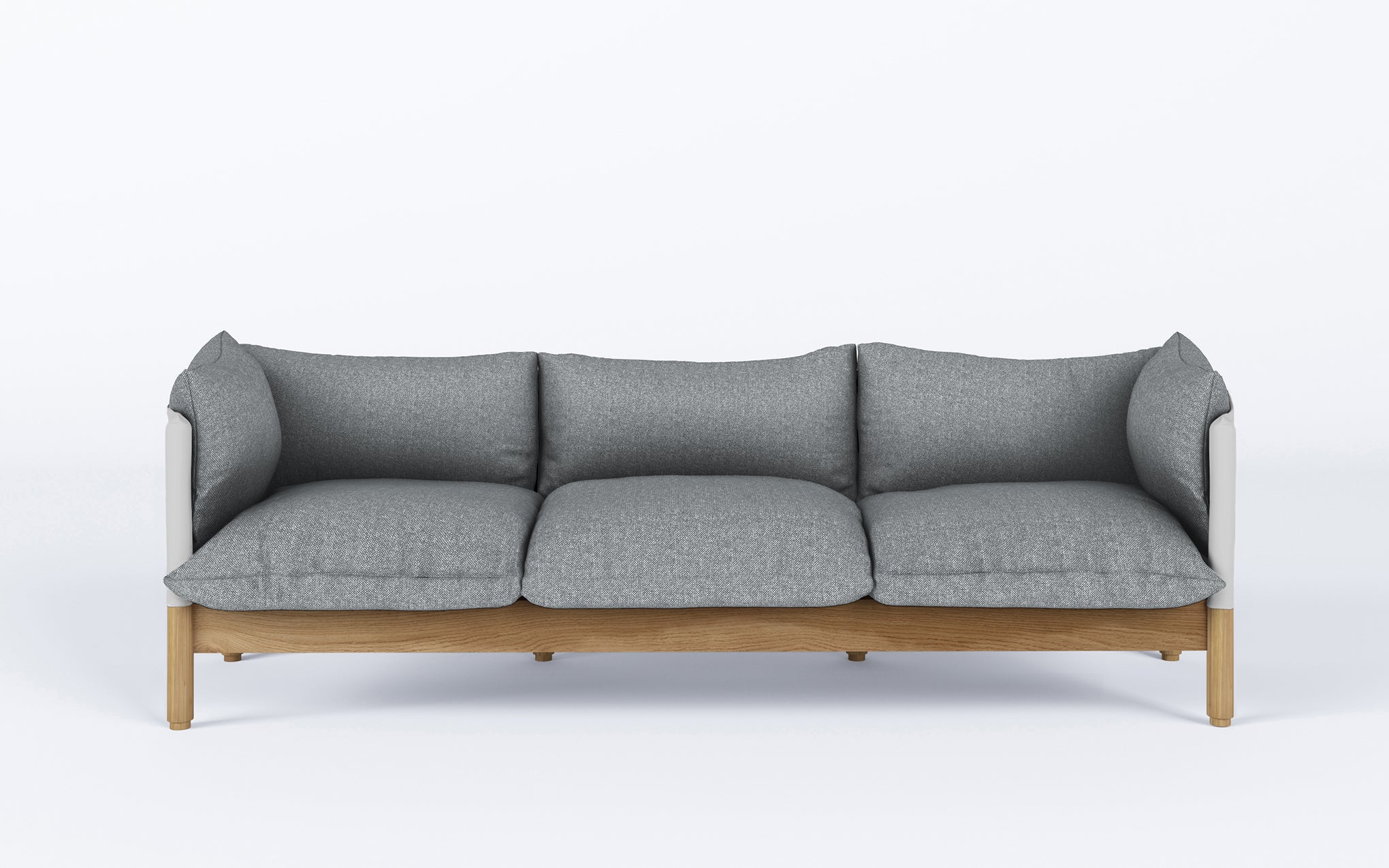 Tepee three seat sofa - oak, white sling - Image 36