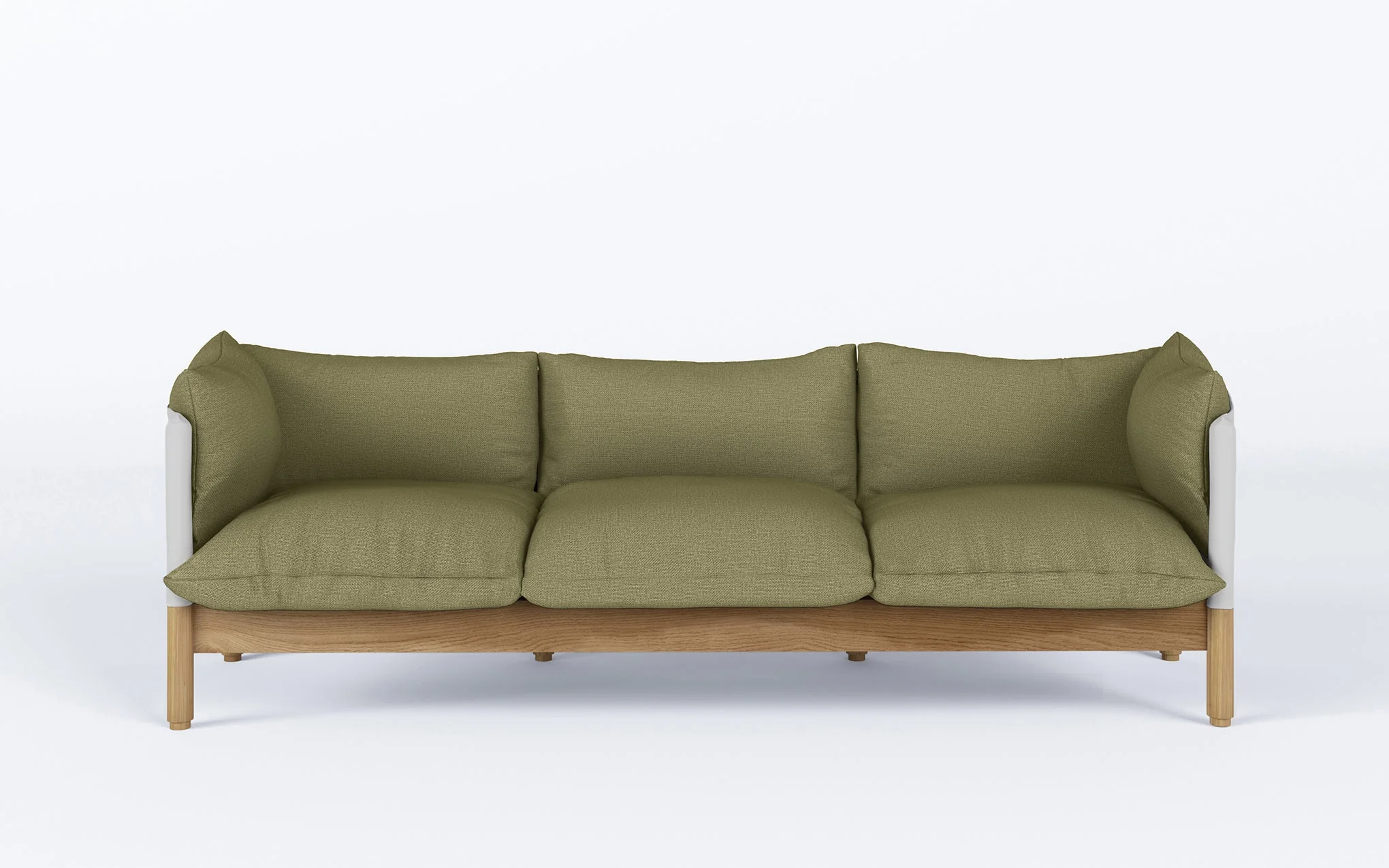 Tepee three seat sofa - oak, white sling - Image 41
