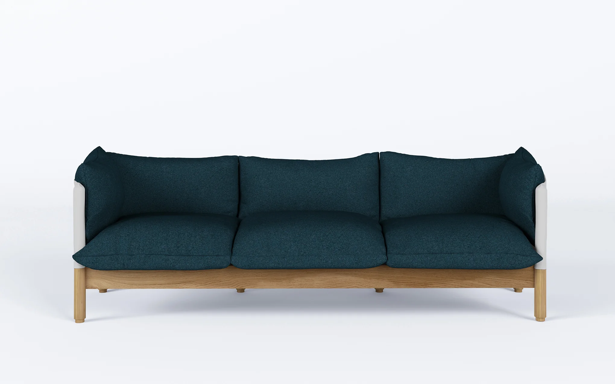 Tepee three seat sofa - oak, white sling - Image 44