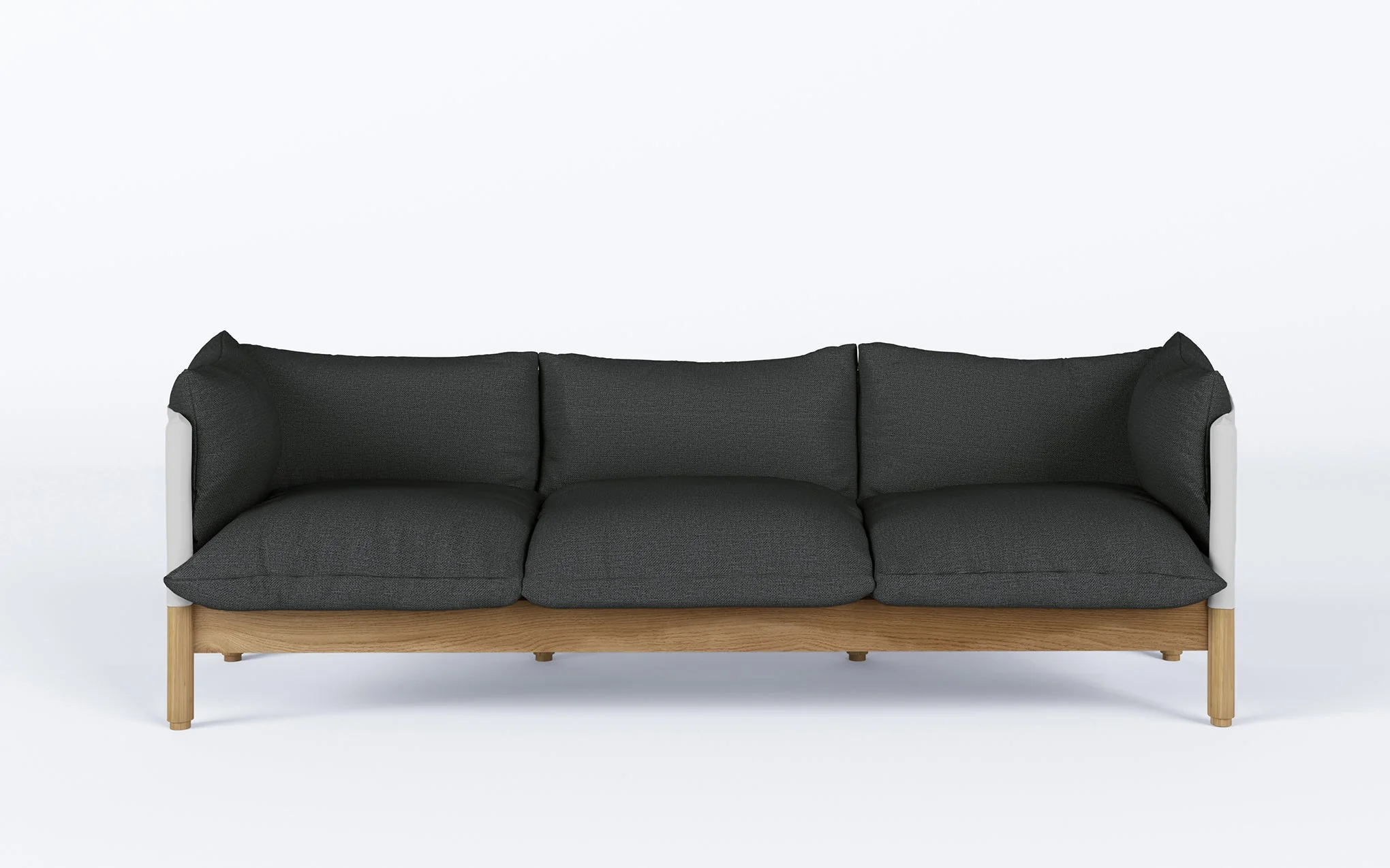 Tepee three seat sofa - oak, white sling - Image 47