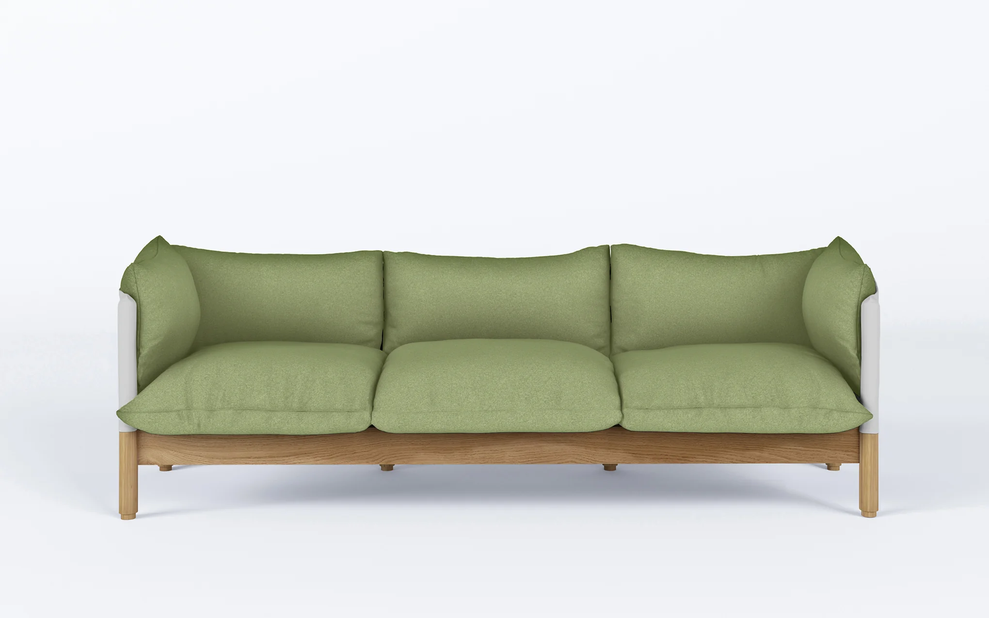 Tepee three seat sofa - oak, white sling - Image 48