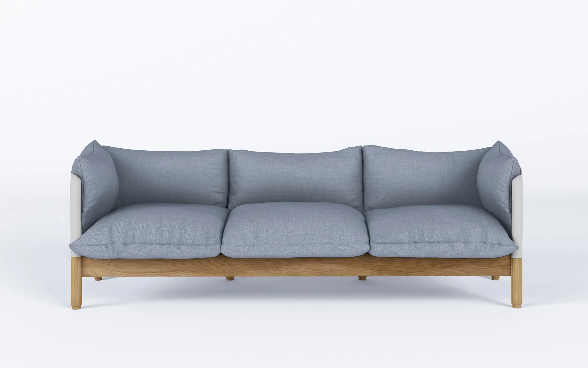 Tepee three seat sofa - oak, white sling - Image 49