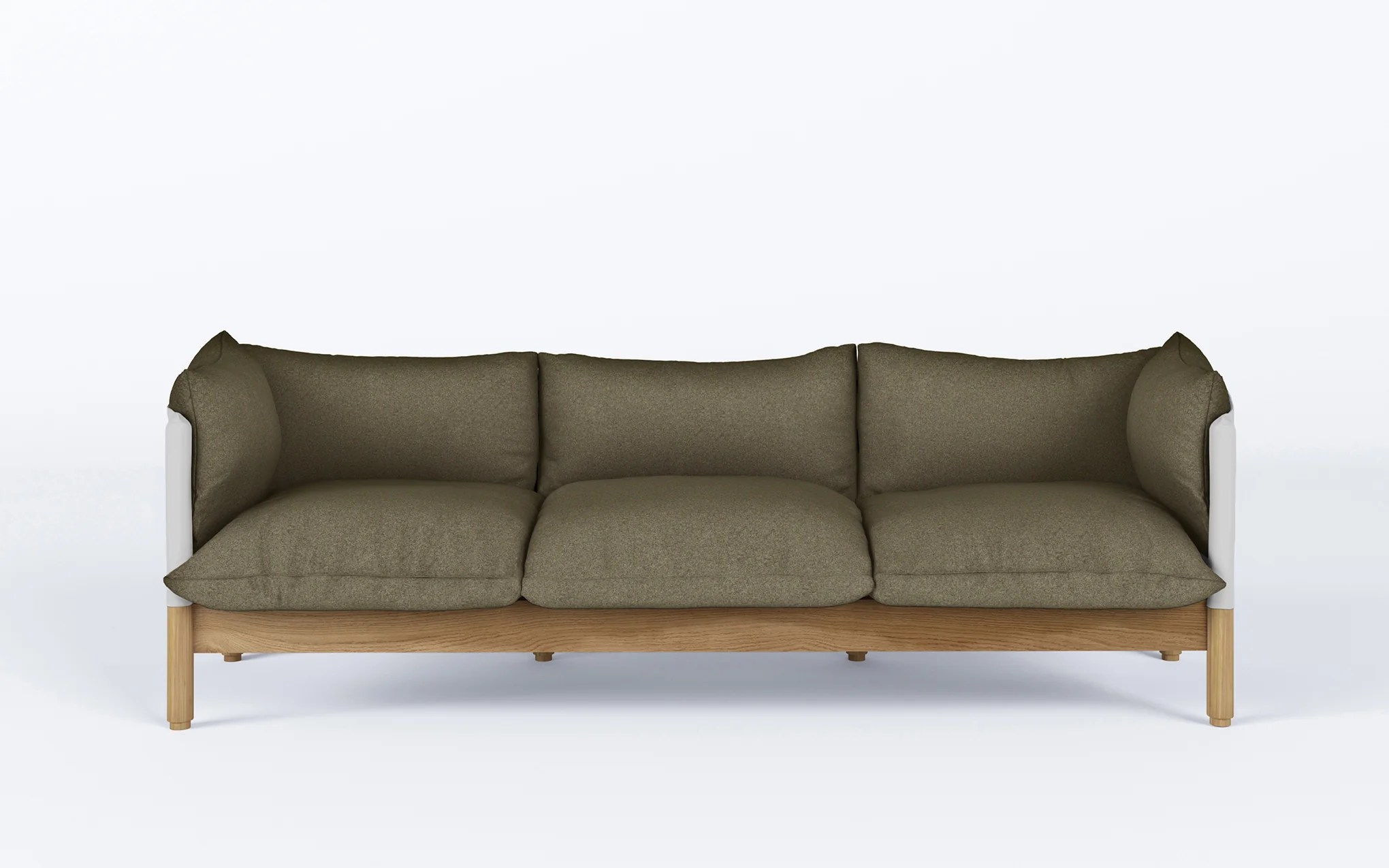 Tepee three seat sofa - oak, white sling - Image 50