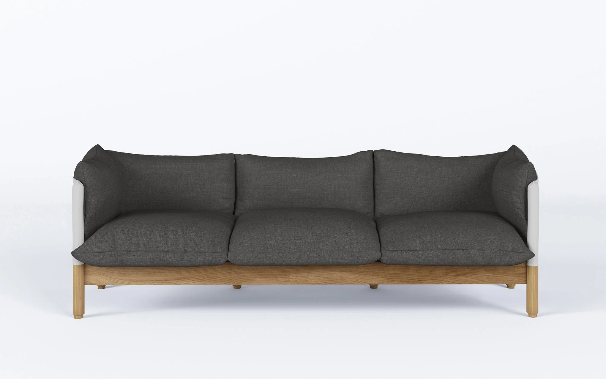 Tepee three seat sofa - oak, white sling - Image 51