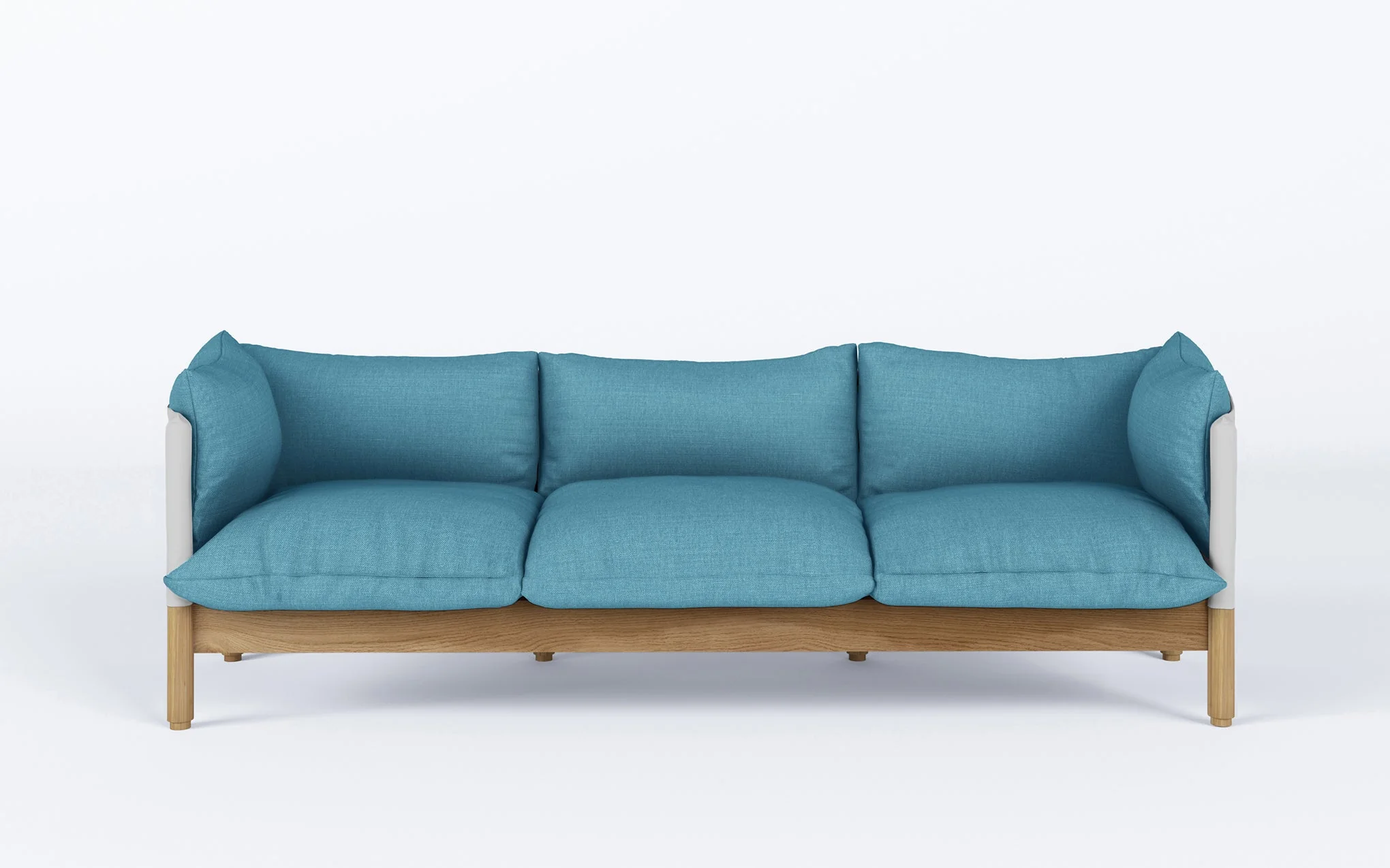Tepee three seat sofa - oak, white sling - Image 53