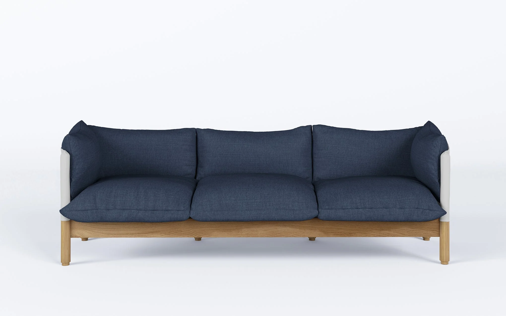 Tepee three seat sofa - oak, white sling - Image 55