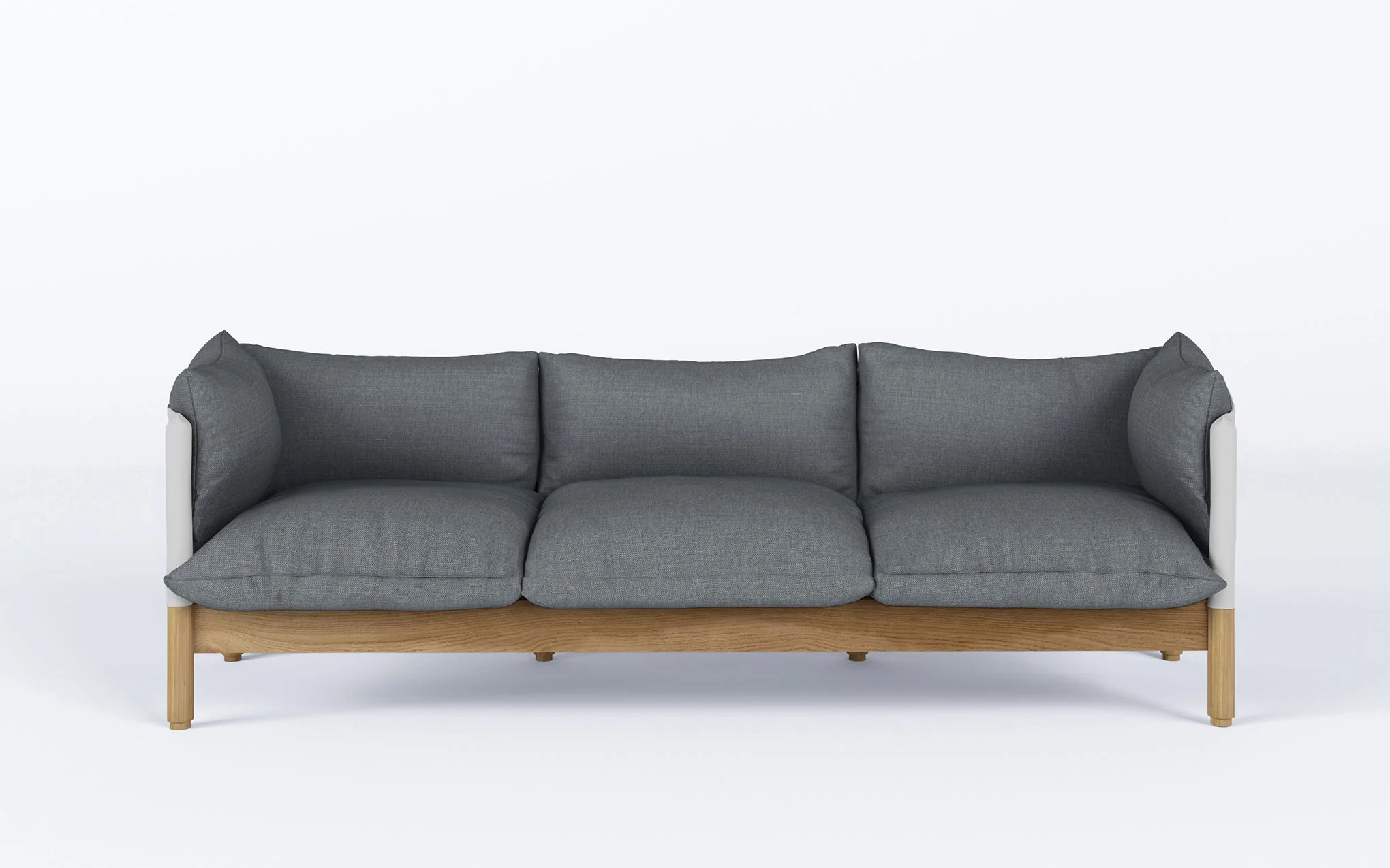 Tepee three seat sofa - oak, white sling - Image 57