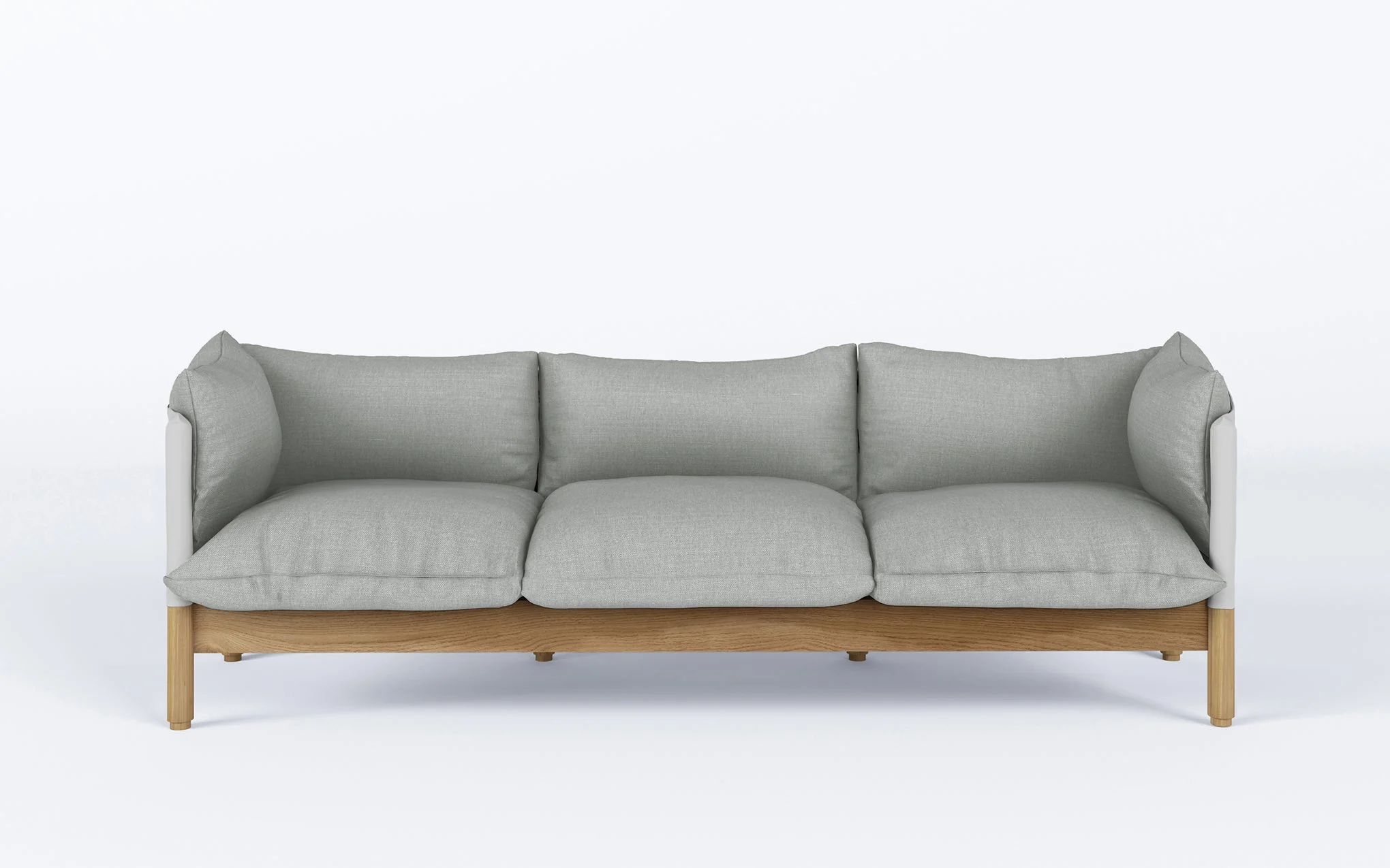Tepee three seat sofa - oak, white sling - Image 59