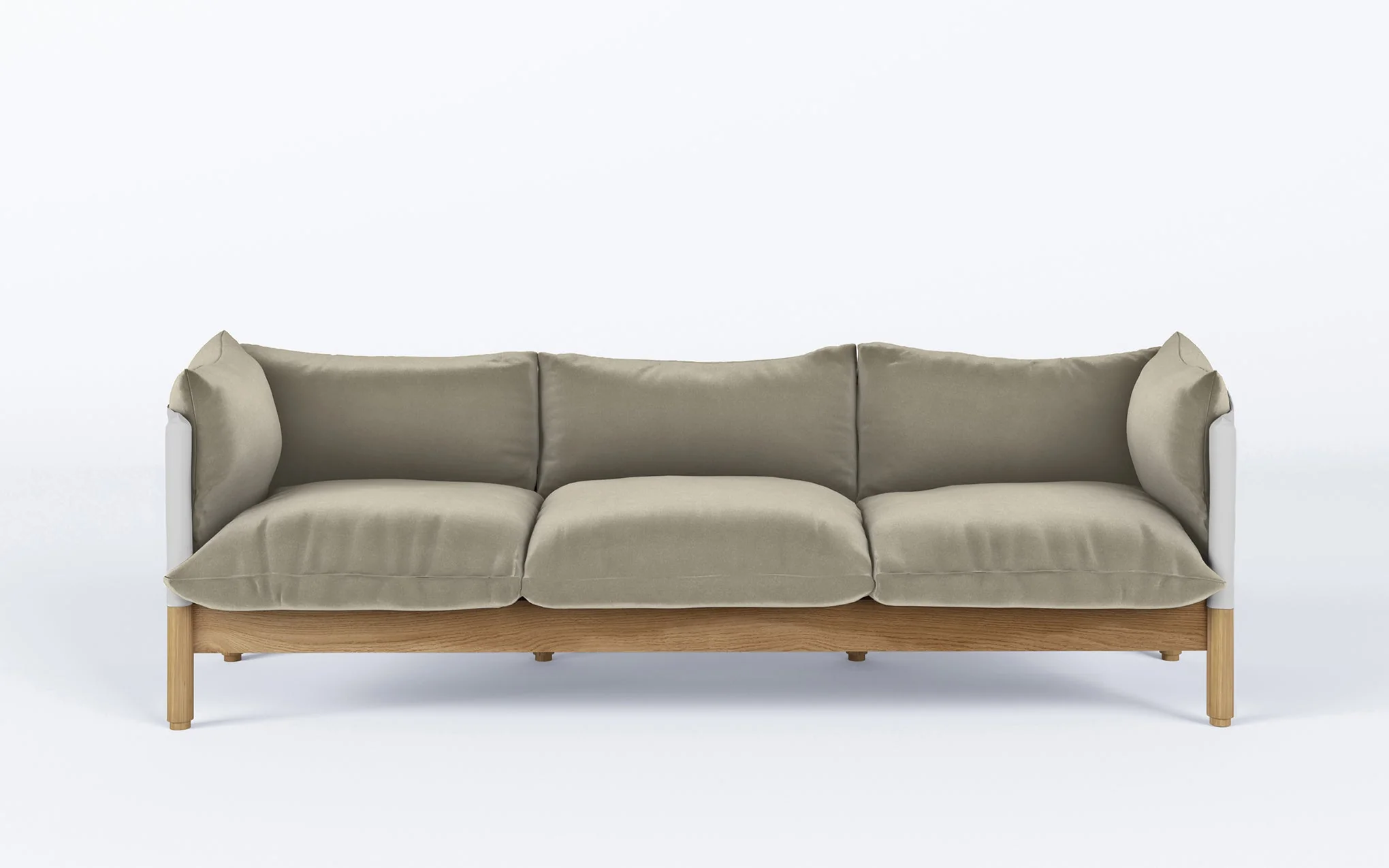 Tepee three seat sofa - oak, white sling - Image 60
